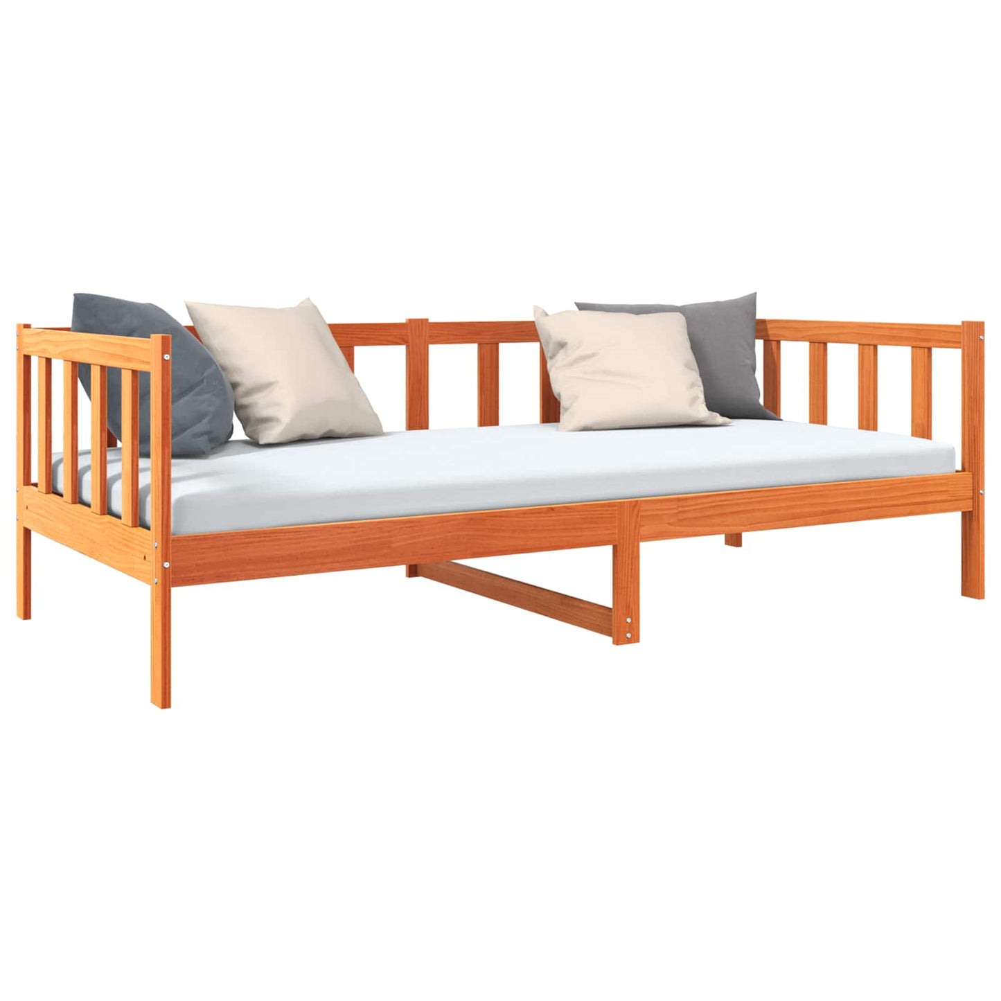 Bed Frame with Headboard Wax Brown 90 x 190 cm Solid Pine Wood