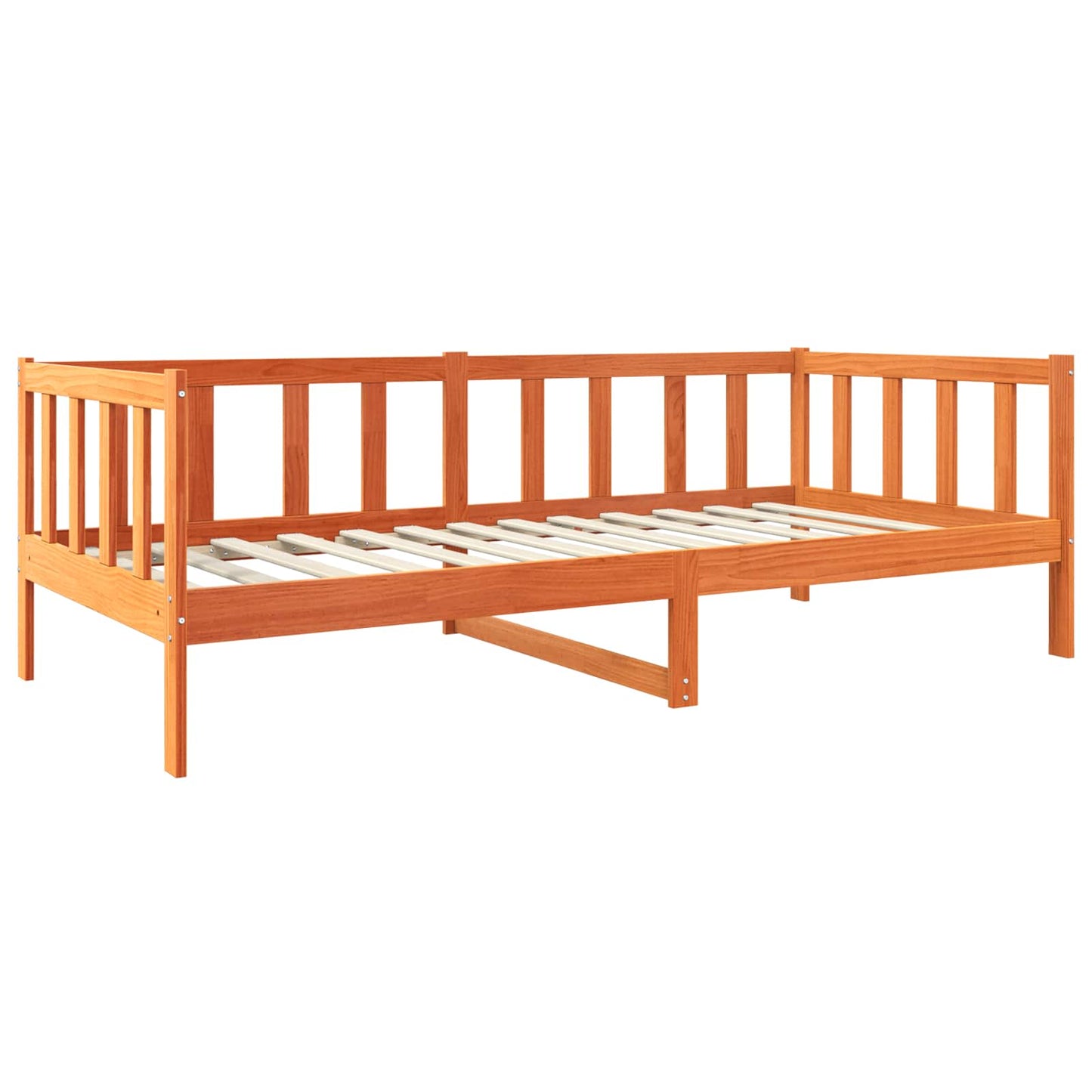 Bed Frame with Headboard Wax Brown 90 x 190 cm Solid Pine Wood