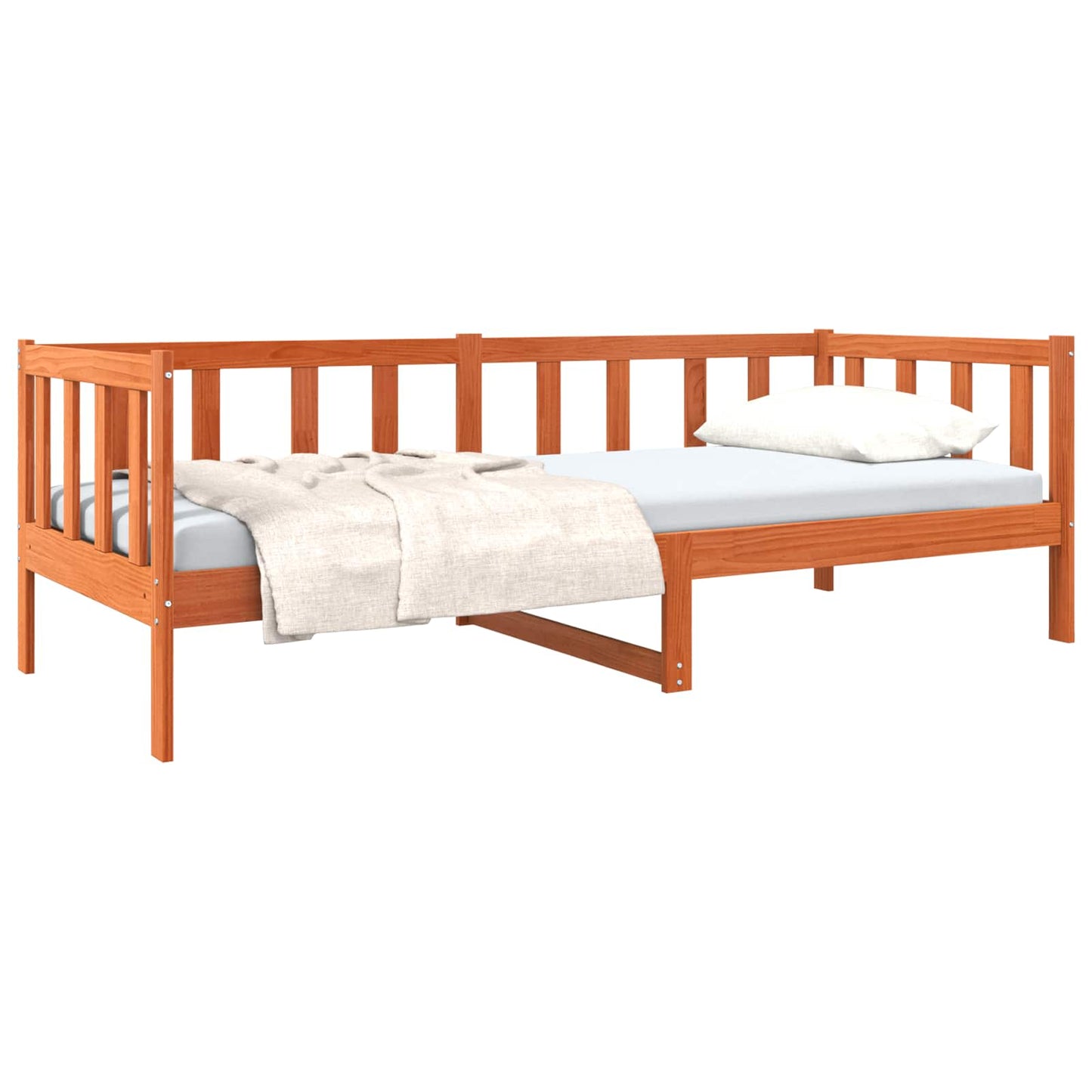 Bed Frame with Headboard Wax Brown 80 x 200 cm Solid Pine Wood