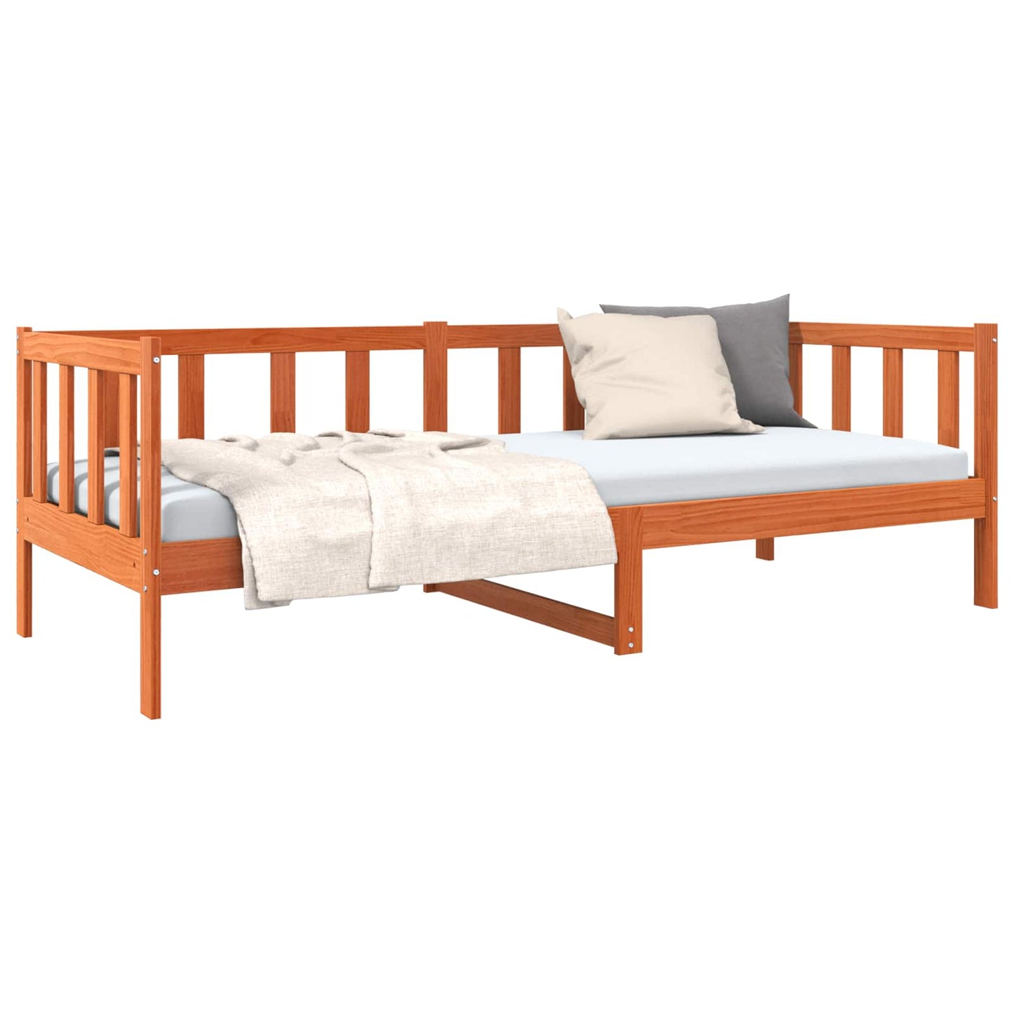 Bed Frame with Headboard Wax Brown 80 x 200 cm Solid Pine Wood