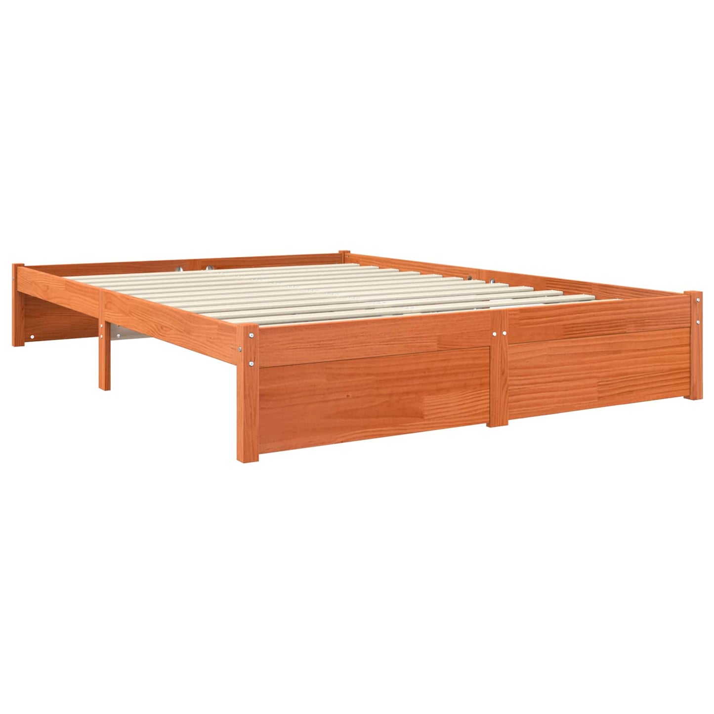 Bed Frame Wax Brown 140 x 200 cm Solid Pine Wood