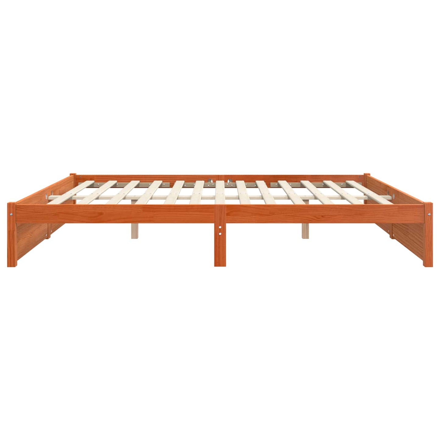 Bed Frame Wax Brown 140 x 200 cm Solid Pine Wood