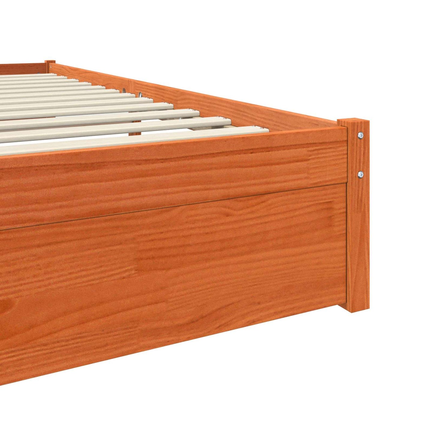 Bed Frame Wax Brown 180 x 200 cm Solid Pine Wood