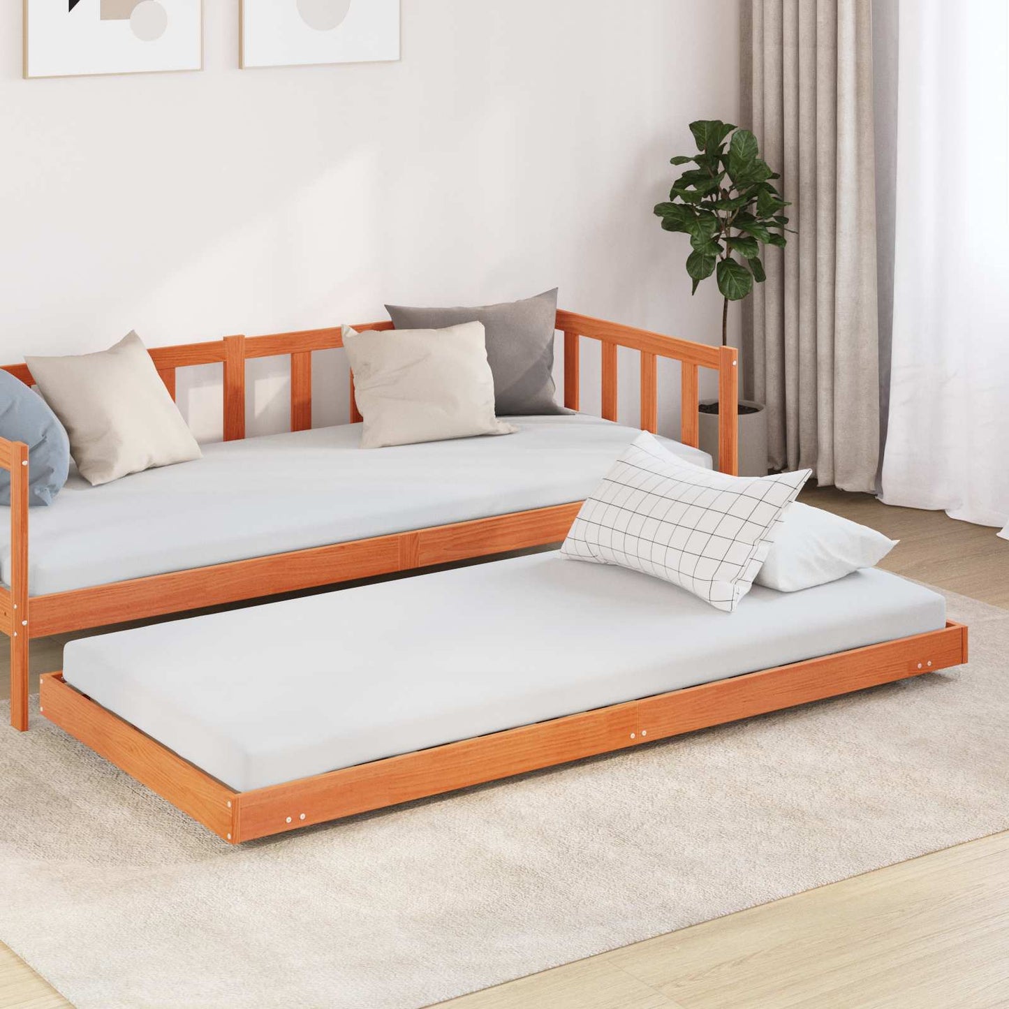 Bed Frame Wax Brown 80 x 200 cm Solid Pine Wood