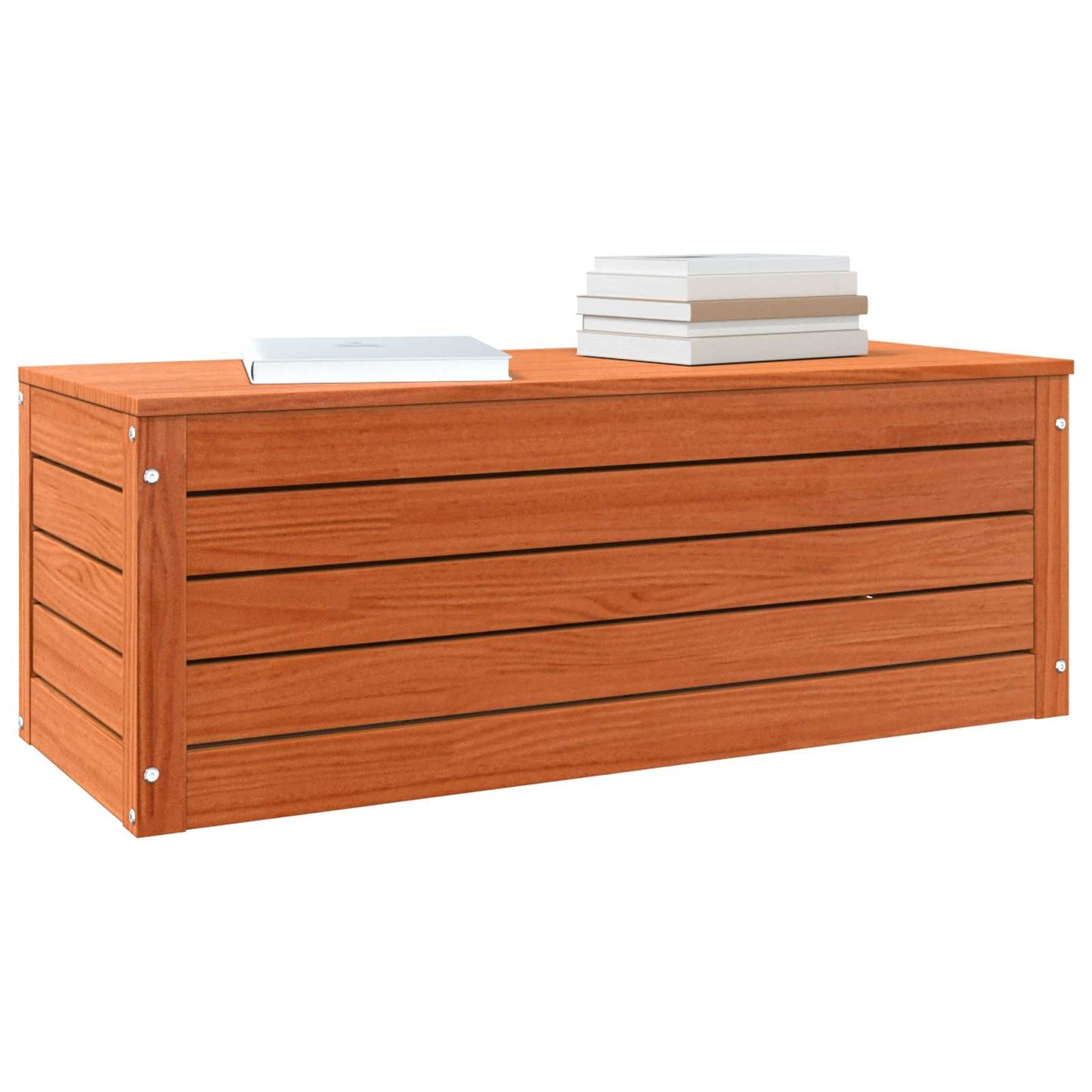 Storage Box Wax Brown 89 x 36.5 x 33 cm Solid Pine Wood