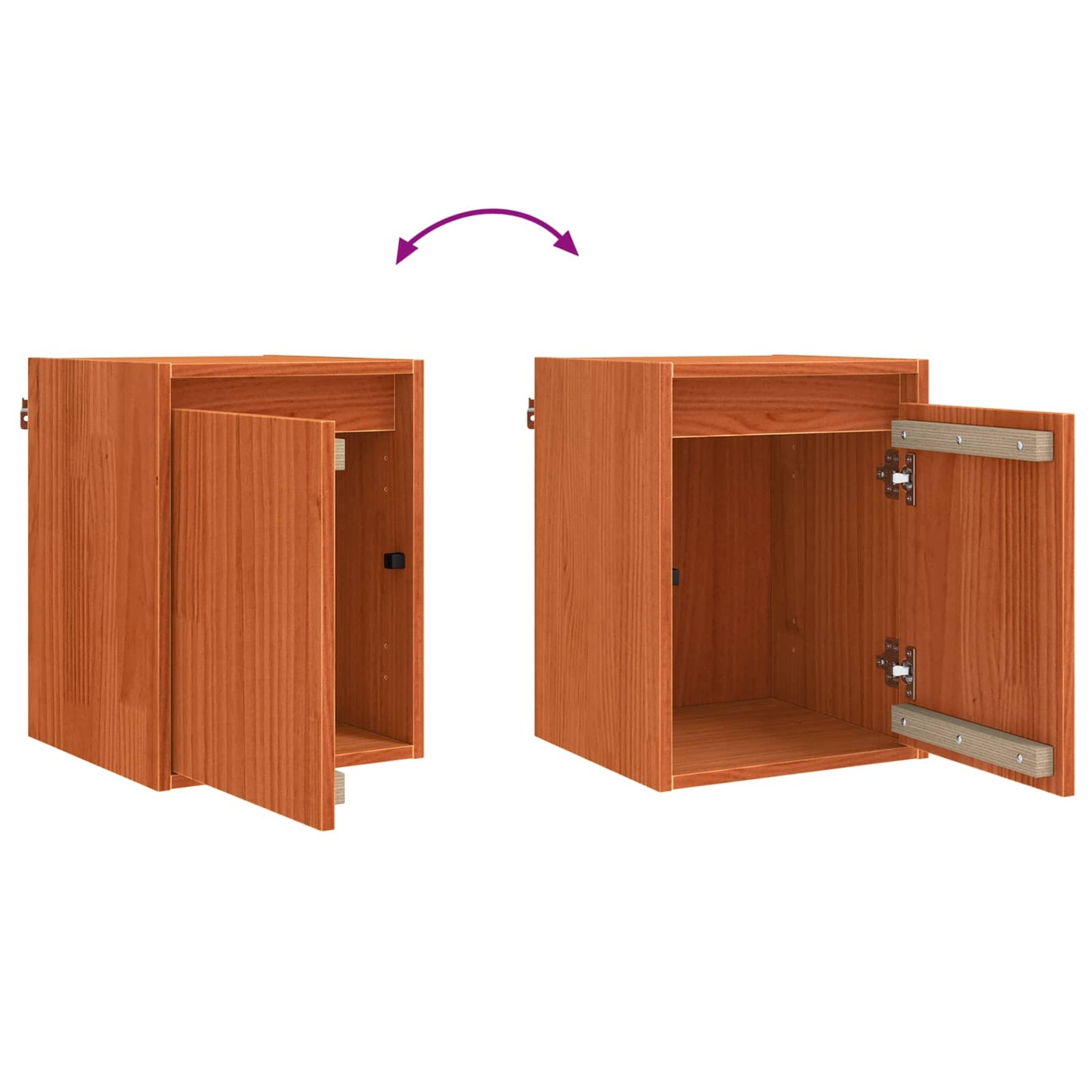 Wall Cabinet Wax Brown 30 x 30 x 40 cm Solid Pine Wood