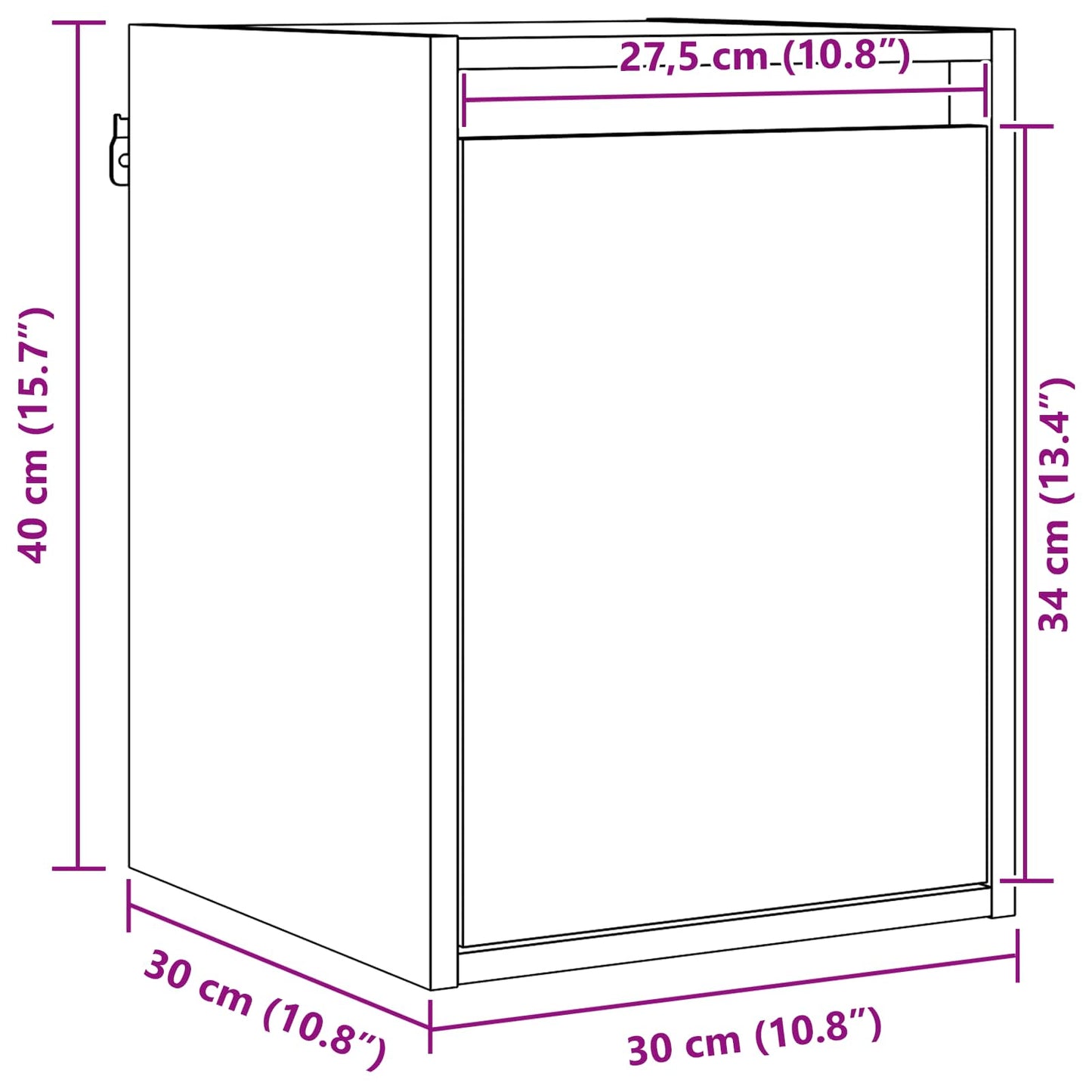 Wall Cabinet Wax Brown 30 x 30 x 40 cm Solid Pine Wood