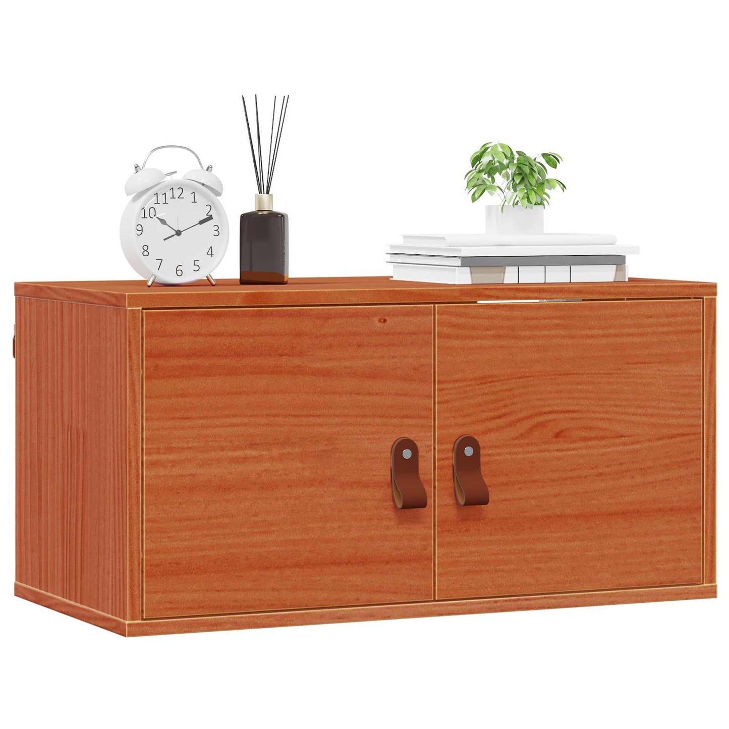 Wall Cabinet 2 pcs Wax Brown 60 x 30 x 30 cm Solid Pine Wood