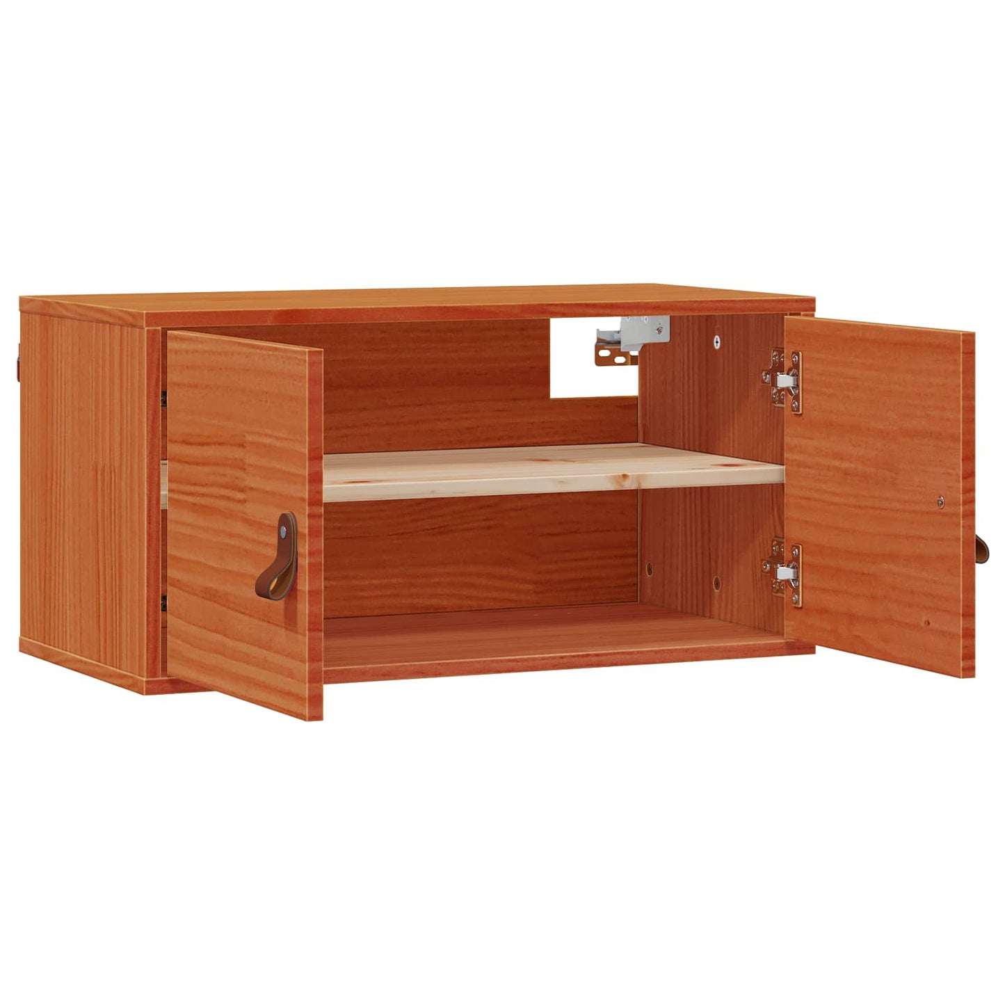 Wall Cabinet Wax Brown 80 x 30 x 30 cm Solid Pine Wood