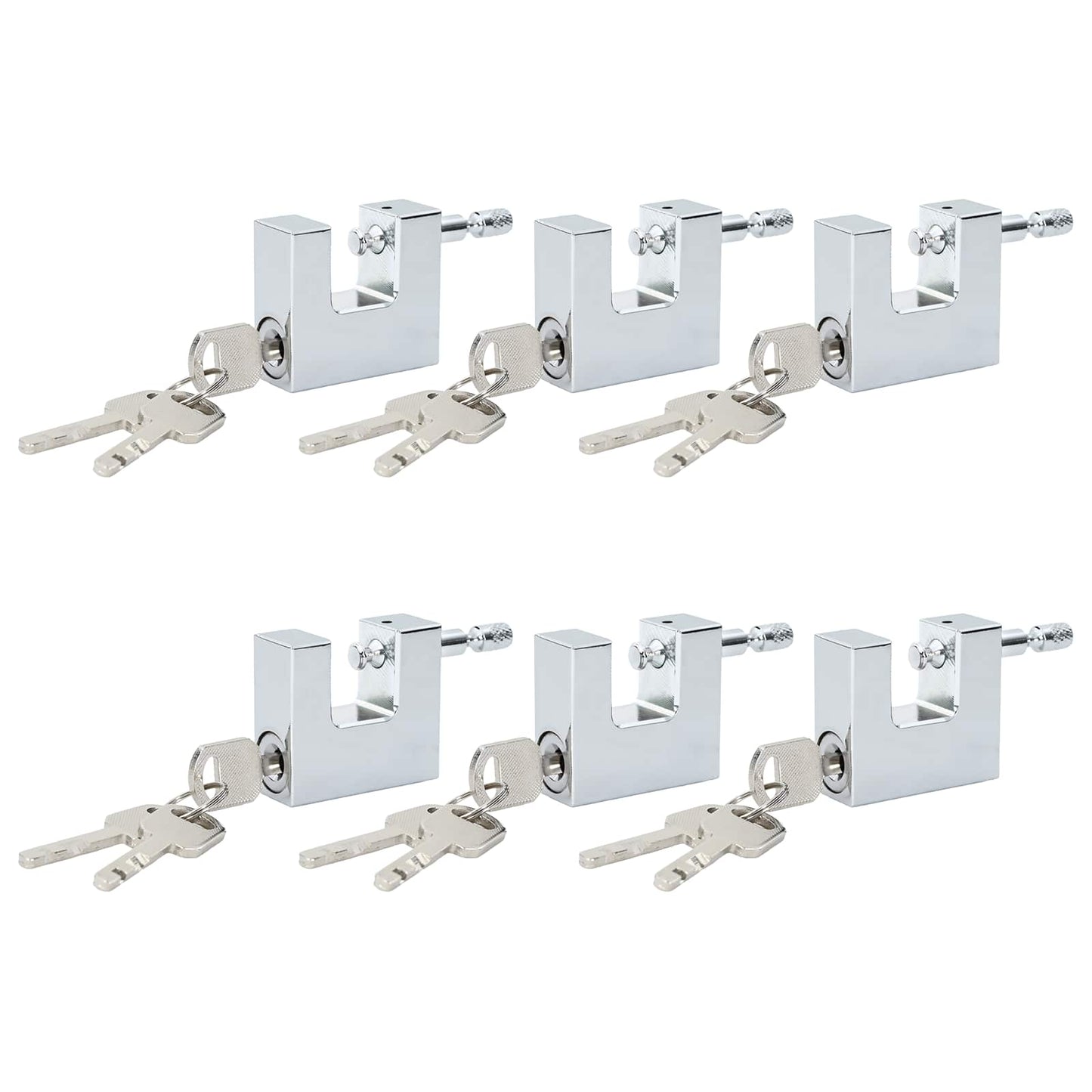 Padlock 6 pcs Silver Steel