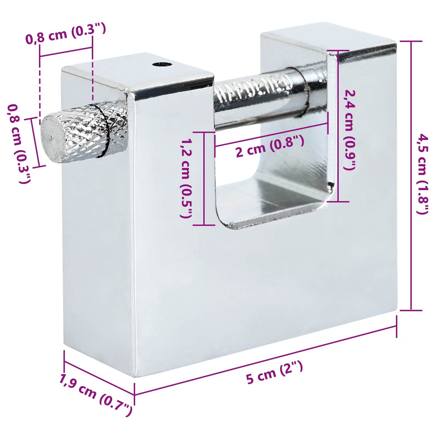 Padlock 12 pcs Silver Steel