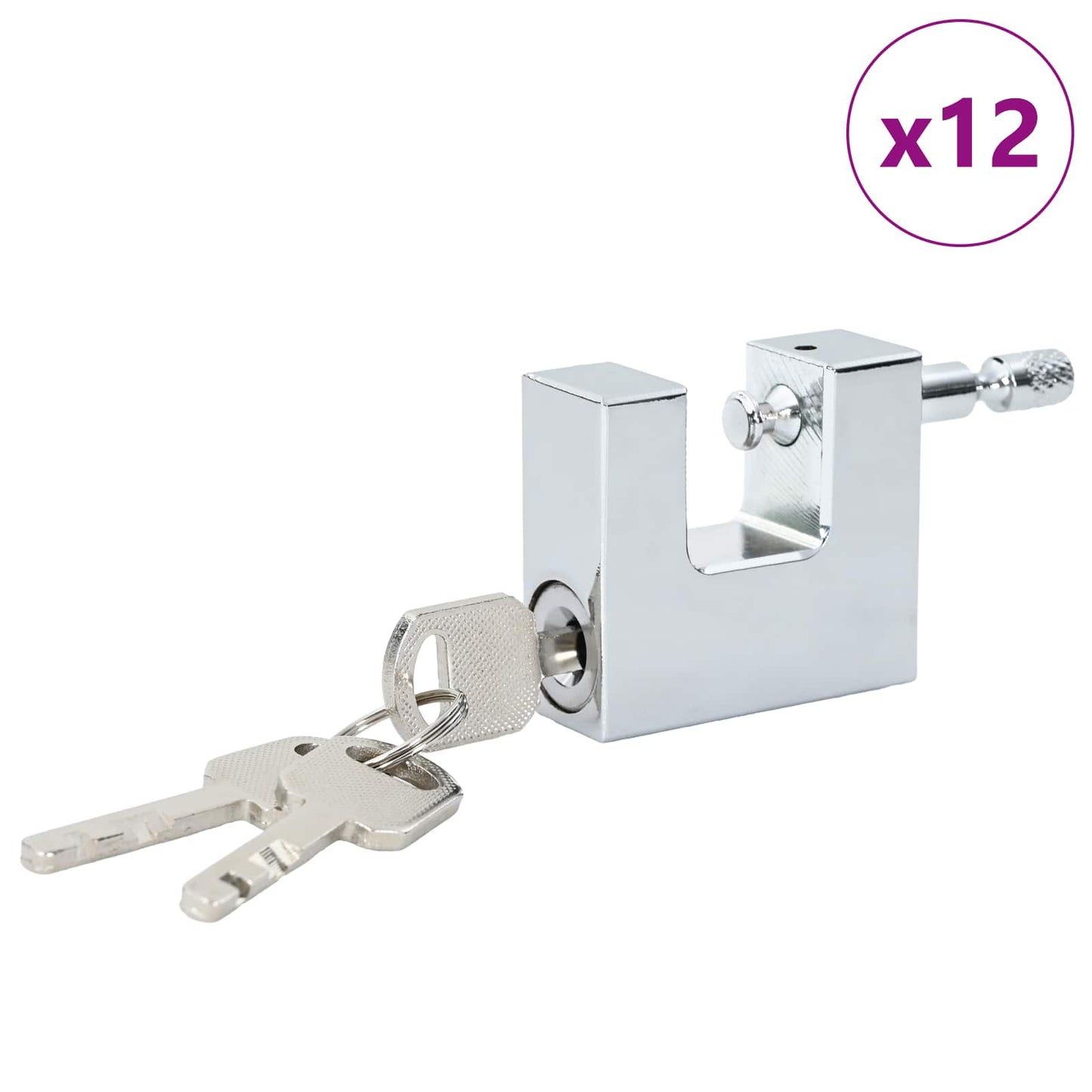 Padlock 12 pcs Silver Steel