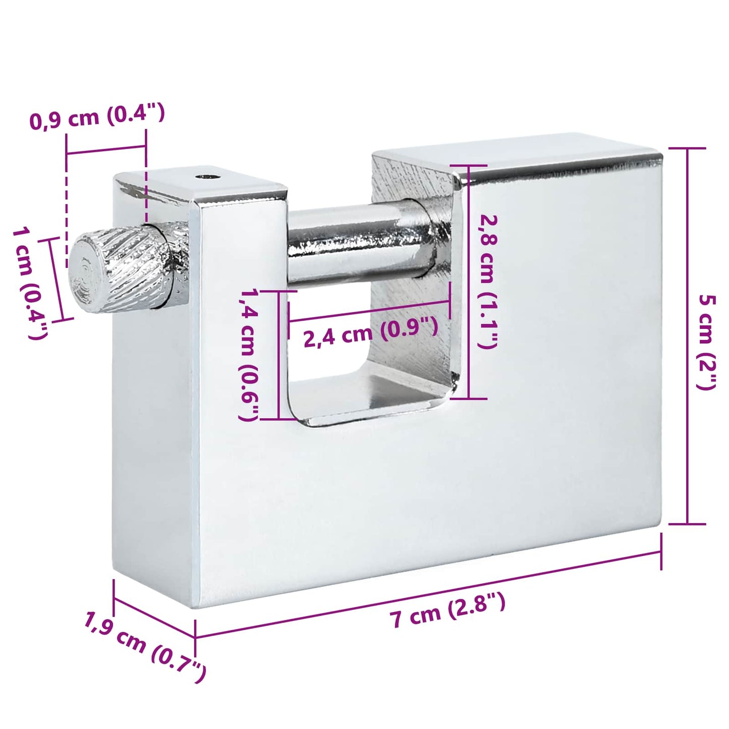 Padlock 12 pcs Silver Steel