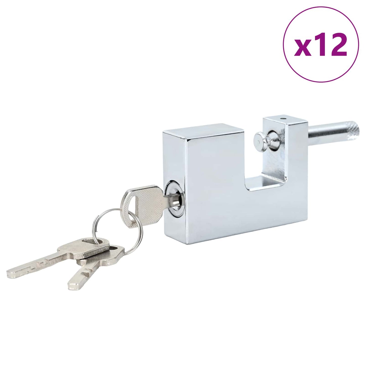 Padlock 12 pcs Silver Steel