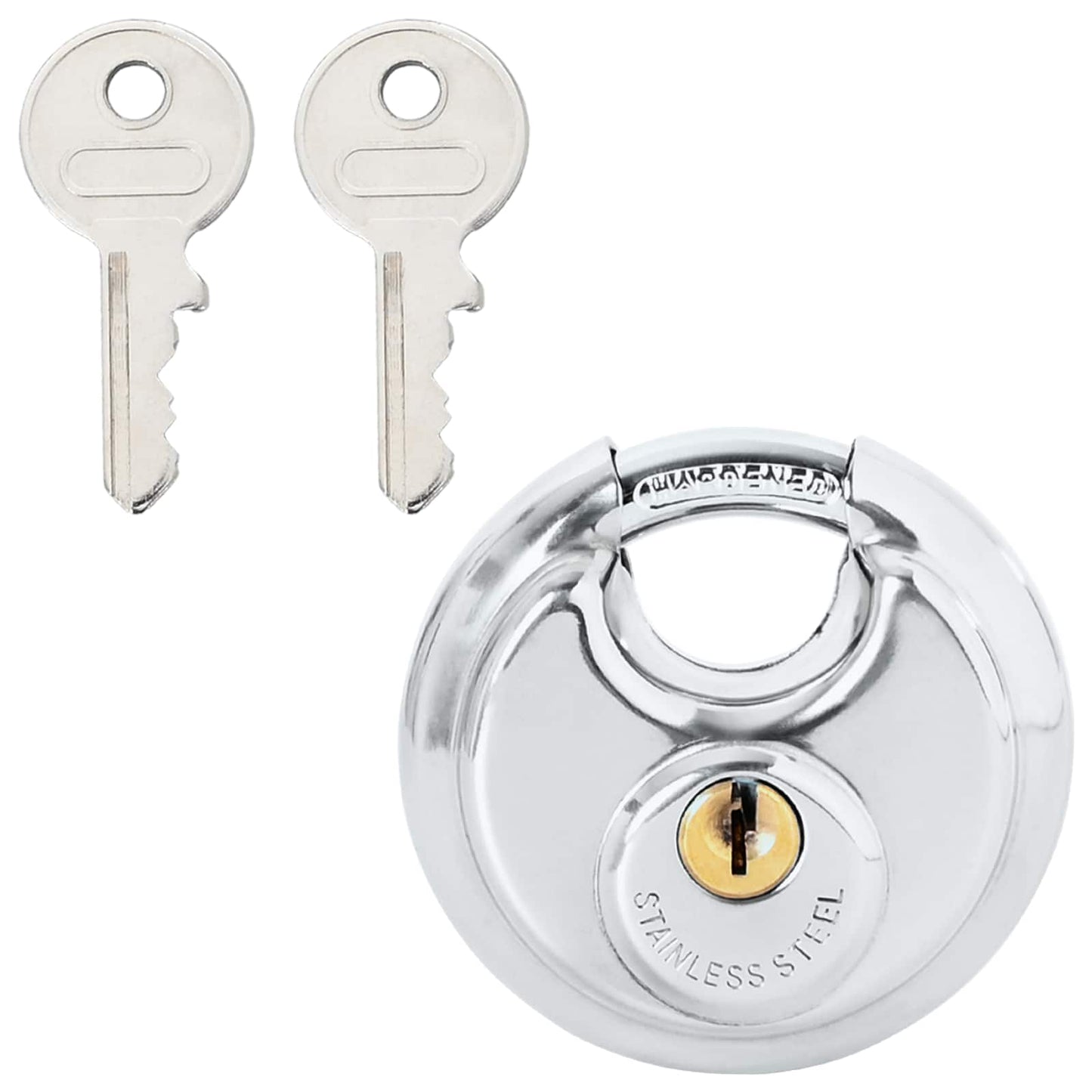 Discus Locks with Keys 6 pcs Silver 7 x 2.4 x 7 cm