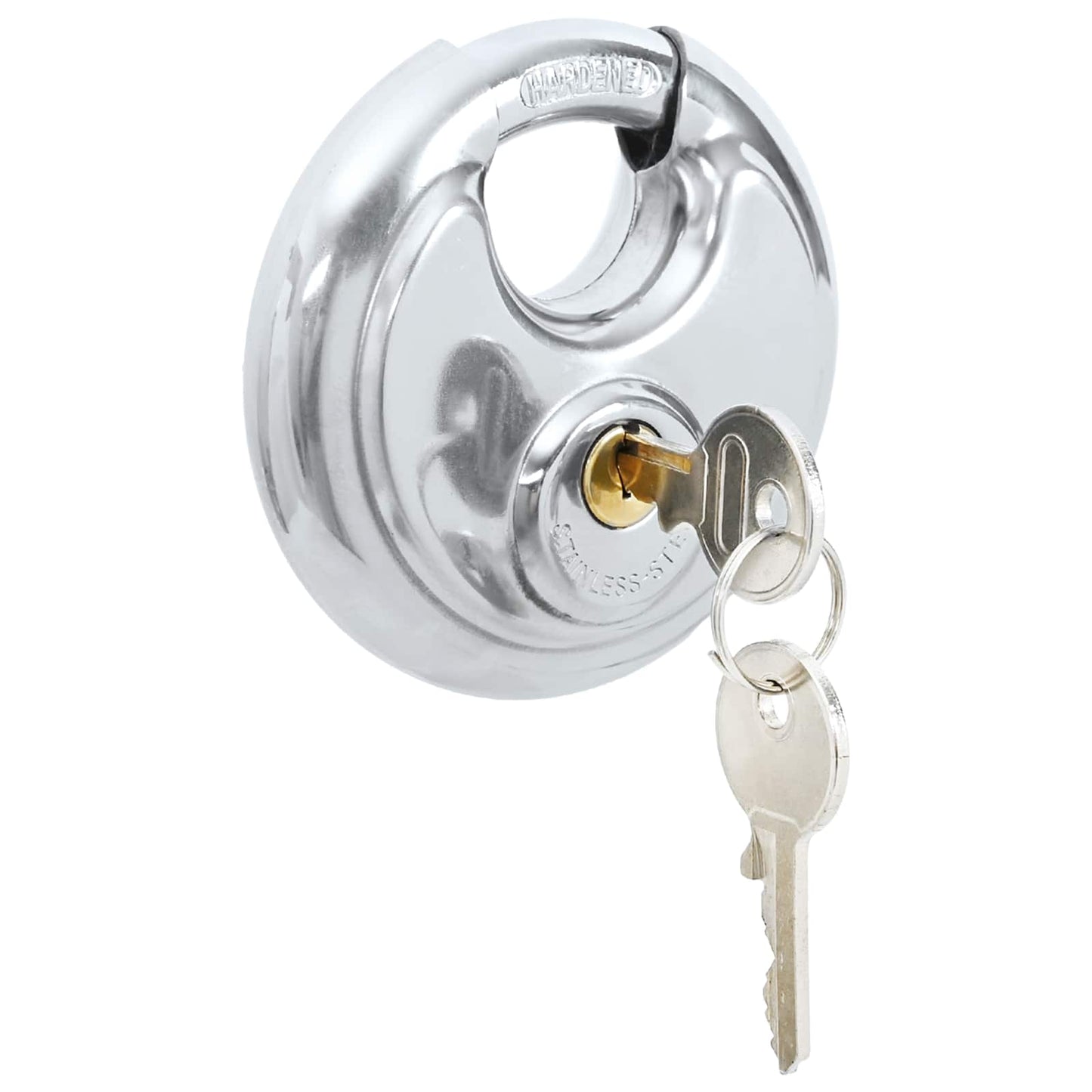 Discus Locks with Keys 6 pcs Silver 8 x 2.8 x 8 cm