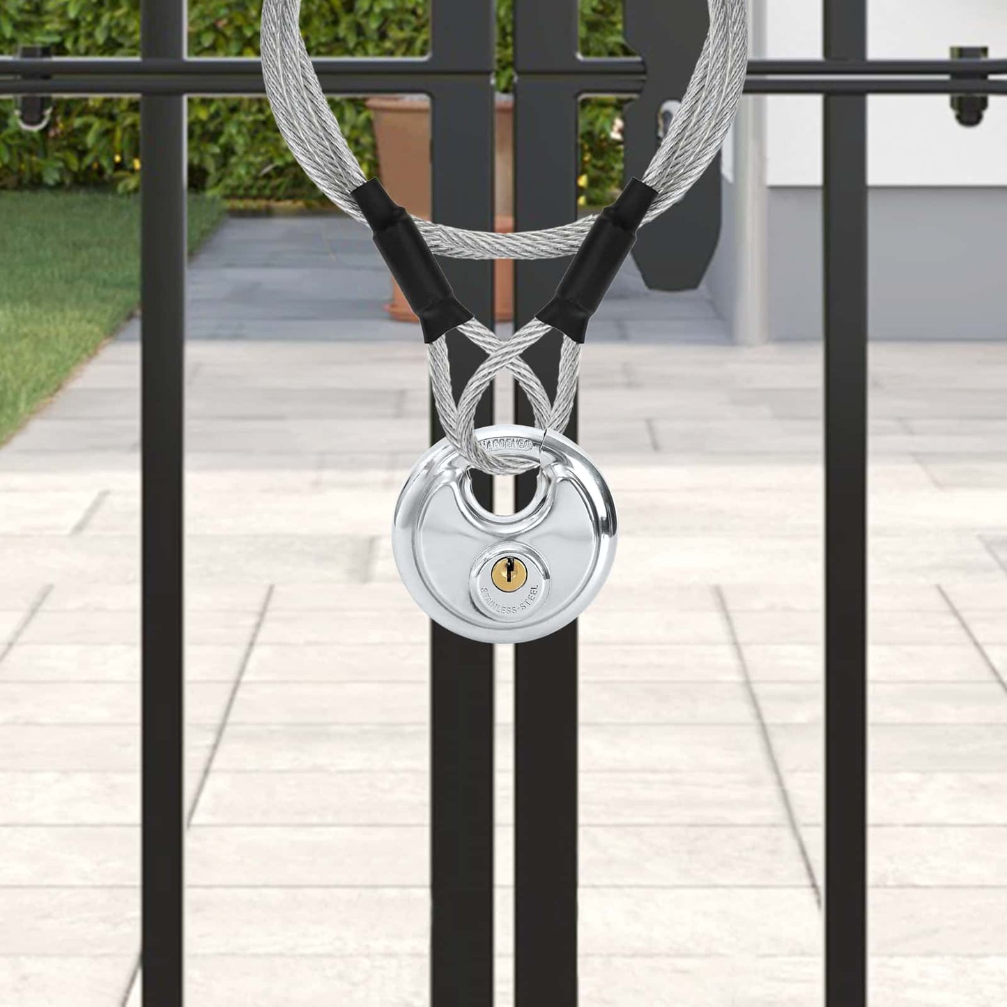 Discus Locks with Keys 12 pcs Silver 8 x 2.8 x 8 cm