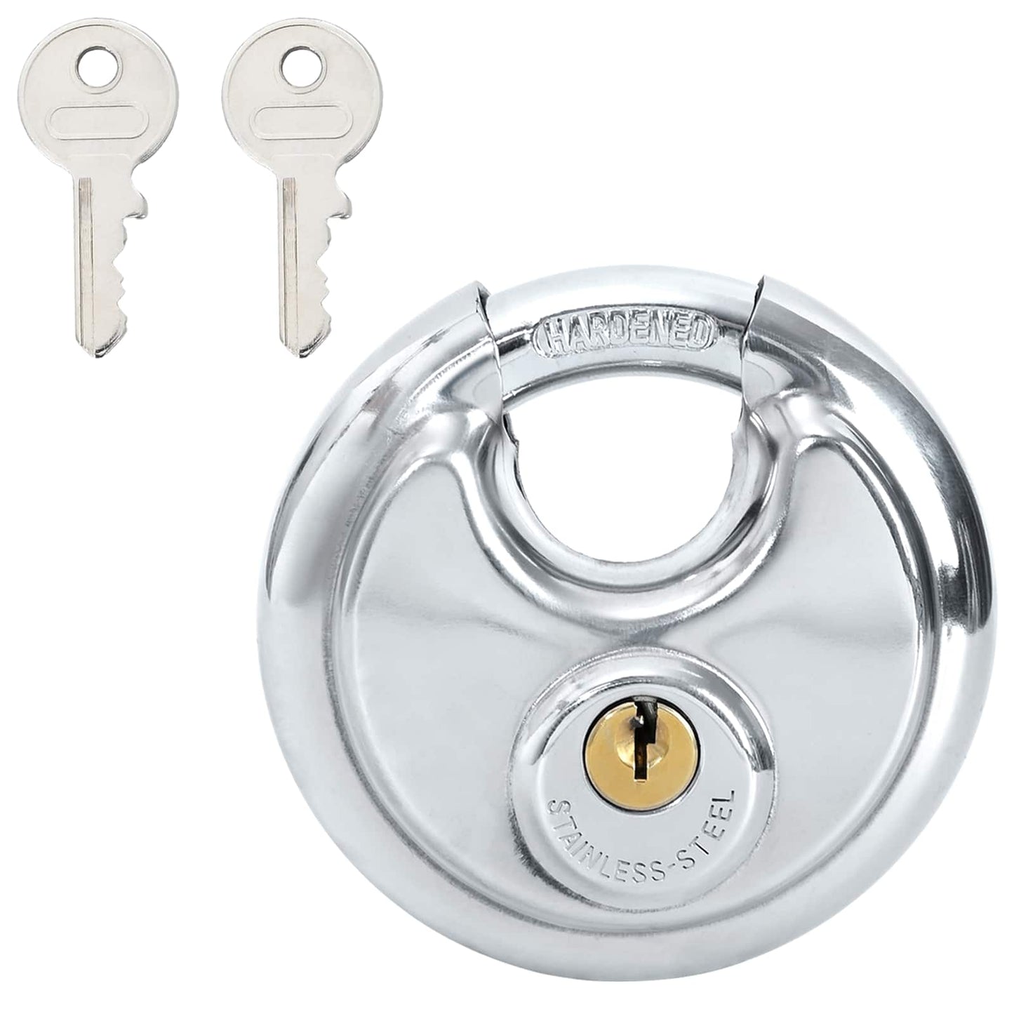 Discus Locks with Keys 2 pcs Silver 9 x 2.8 x 9 cm