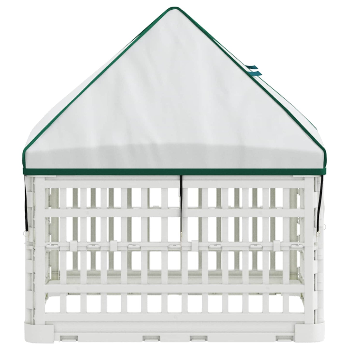 4 Panel Dog Playpen with Roof 60 x 60 x 82 cm Plastic White