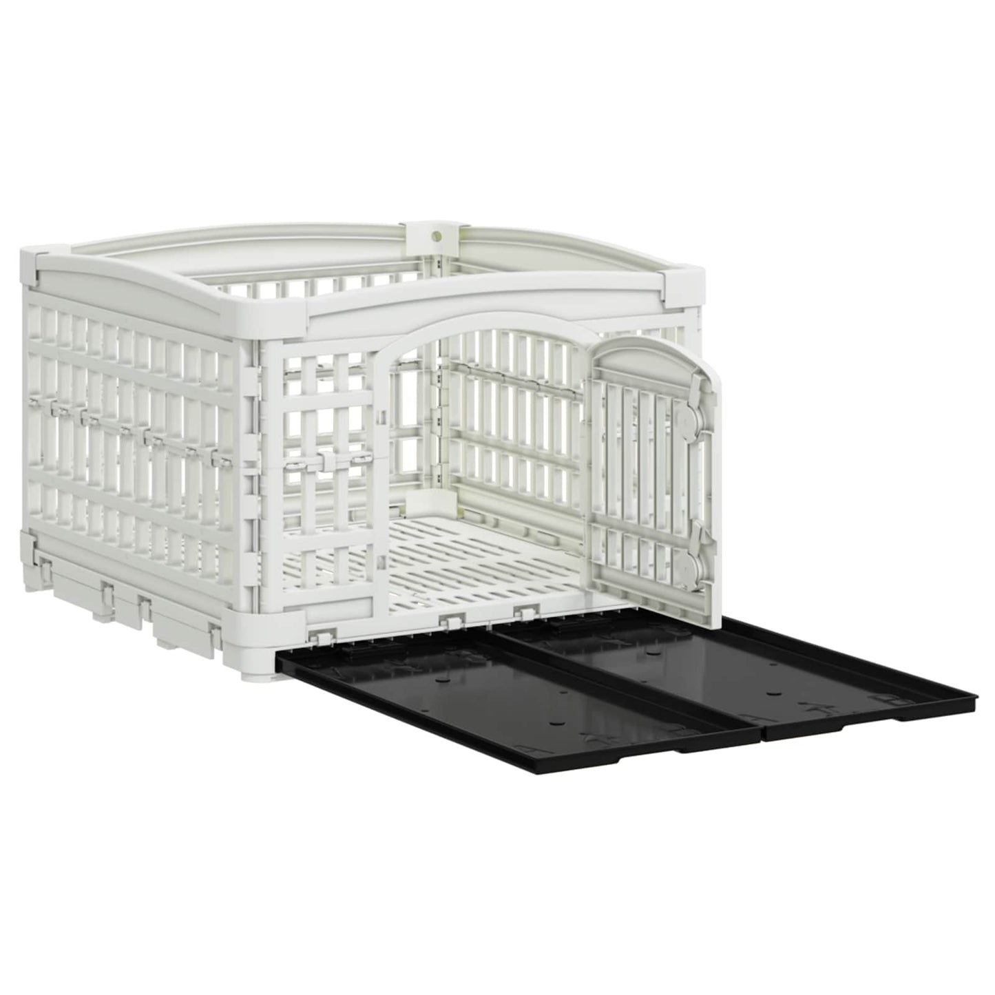 4 Panel Dog Playpen 122 x 106.5 x 82 cm Plastic White Foldable