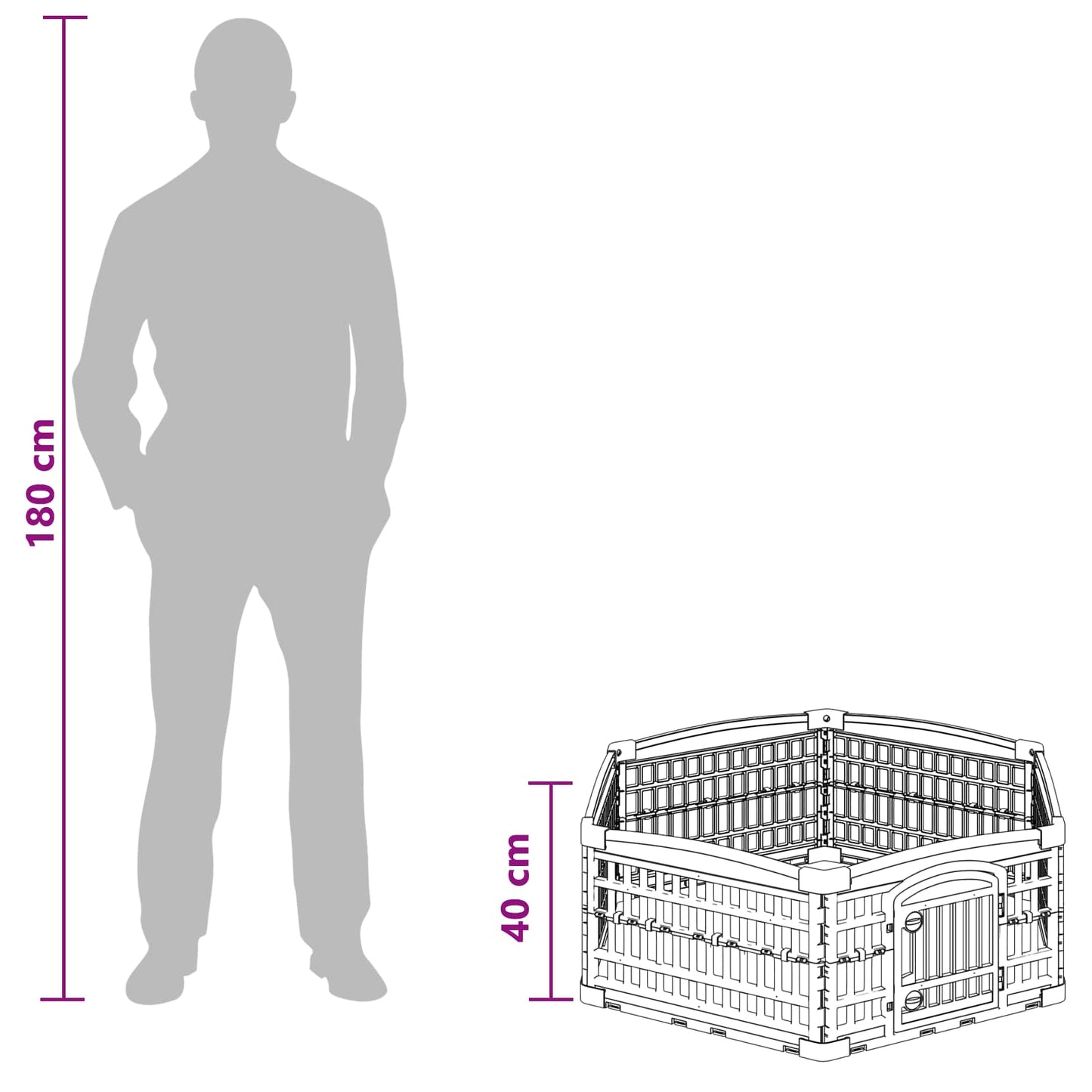 6 Panel Dog Playpen 122 x 106.5 x 40 cm Plastic White Foldable