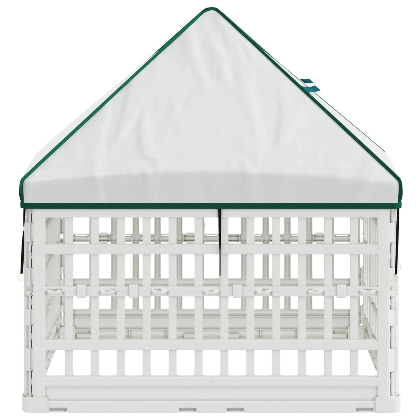 4 Panel Dog Playpen with Roof 88 x 88 x 112 cm Plastic White