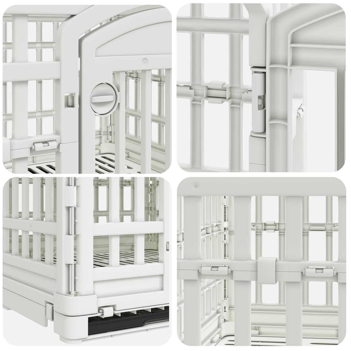 4 Panel Dog Playpen 177.5 x 154.5 x 112 cm Plastic White