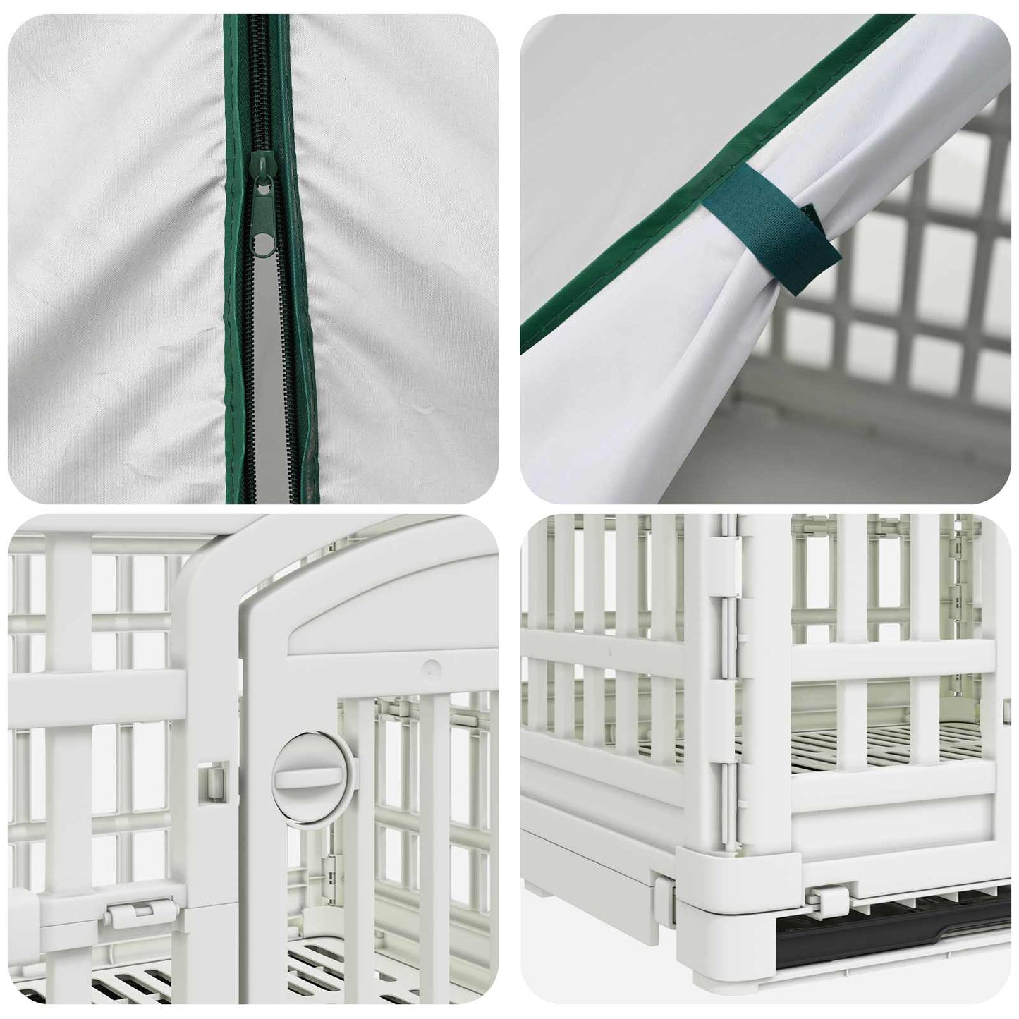 4 Panel Dog Playpen with Roof 177.5 x 154.5 x 112 cm Plastic