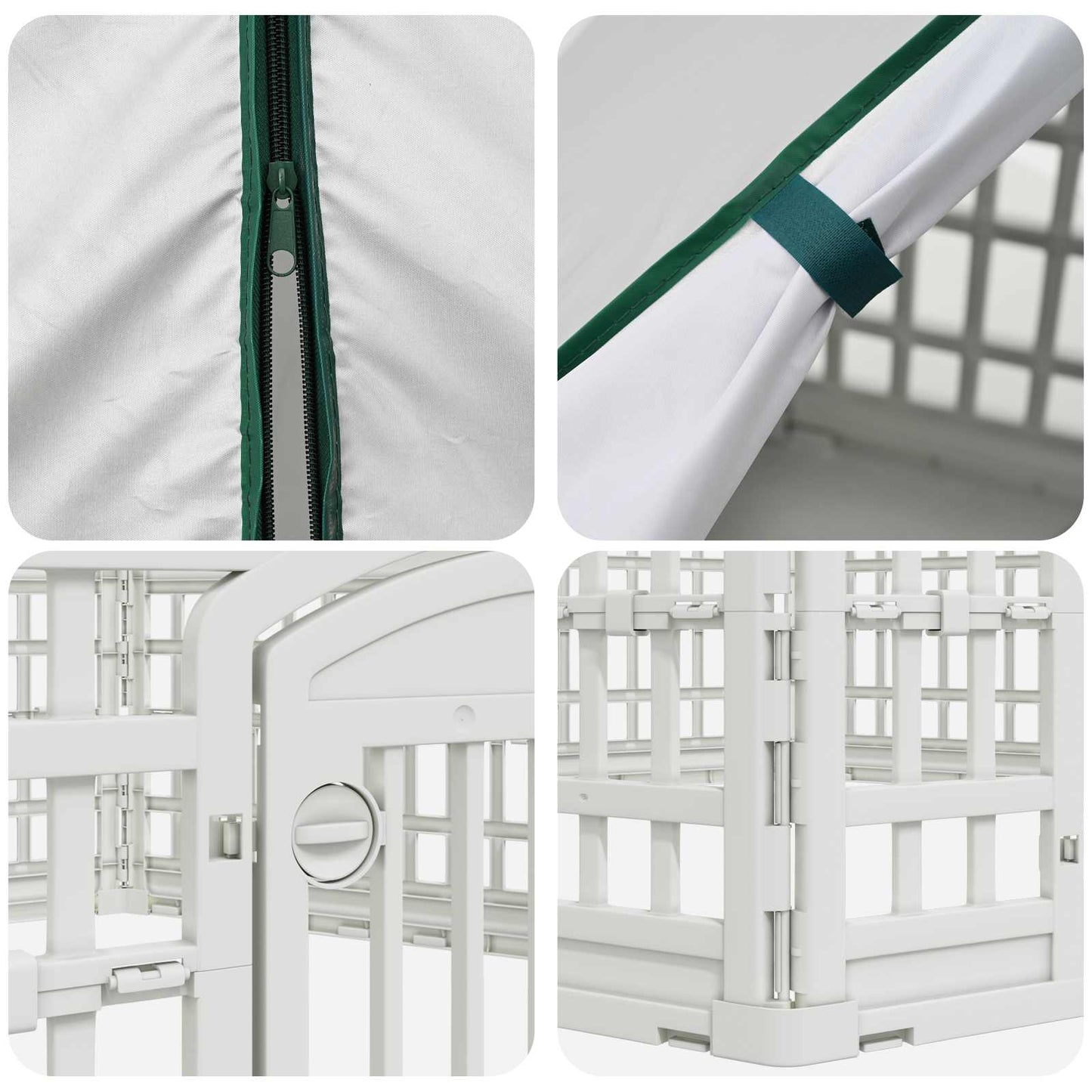 6 Panel Dog Playpen 177.5 x 154.5 x 112 cm Plastic White