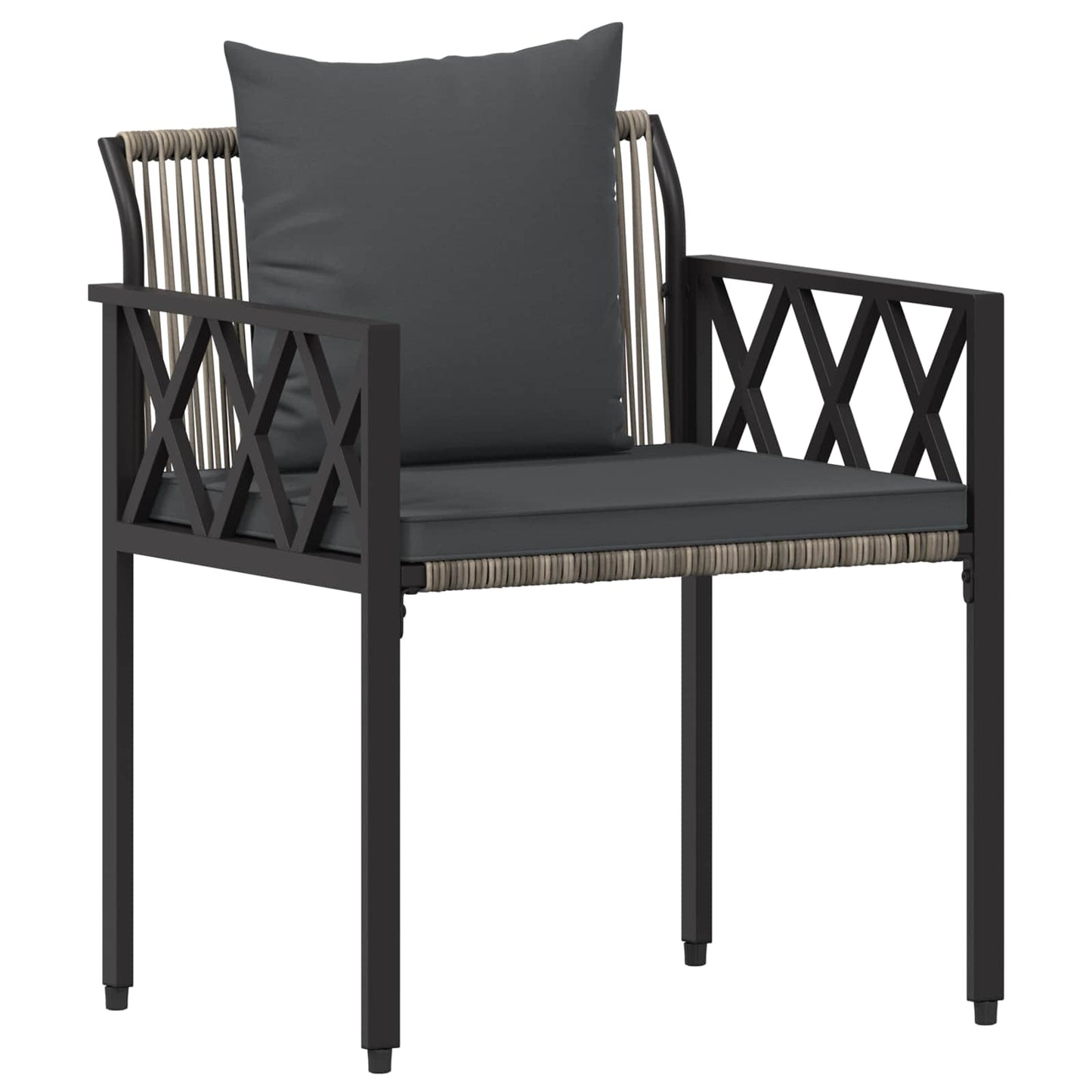 Outdoor Furniture Set 4 pcs Grey and Dark Grey Poly Rattan