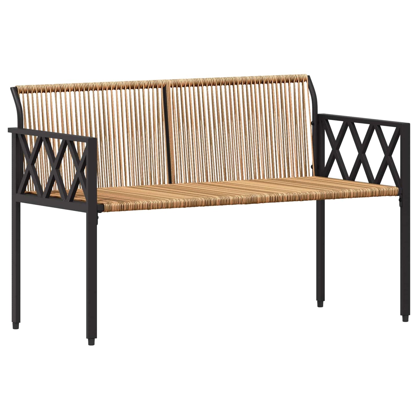 Outdoor Furniture Set 4 pcs Brown and Cream White Poly Rattan