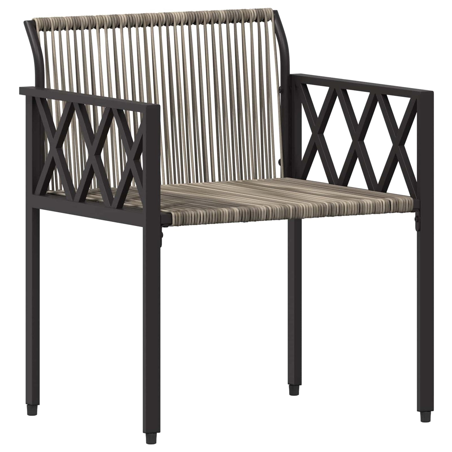 Outdoor Furniture Set 3 pcs Grey and Dark Grey Poly Rattan