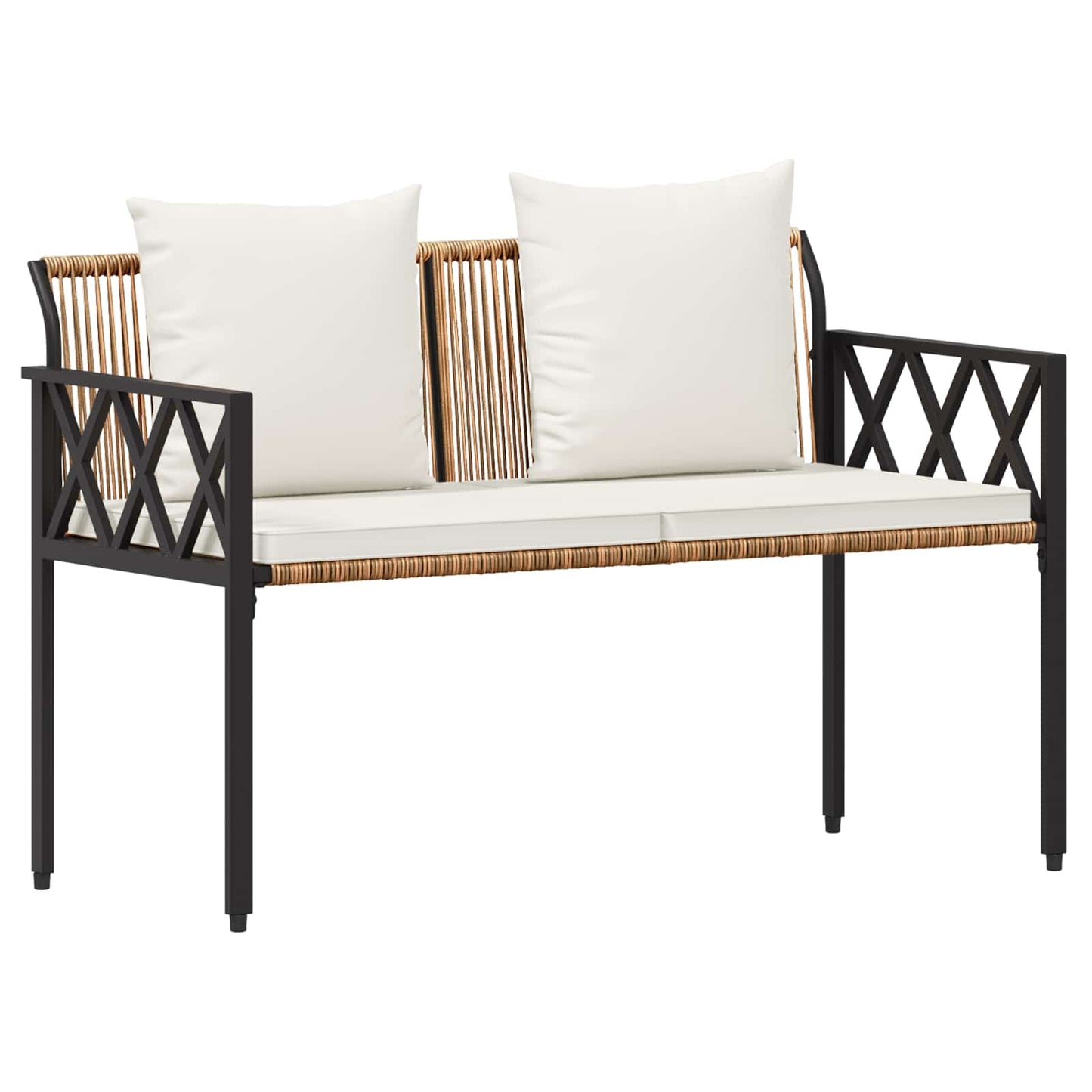 Outdoor Benches 2 -Seater 116 x 56 x 75 cm Poly Rattan