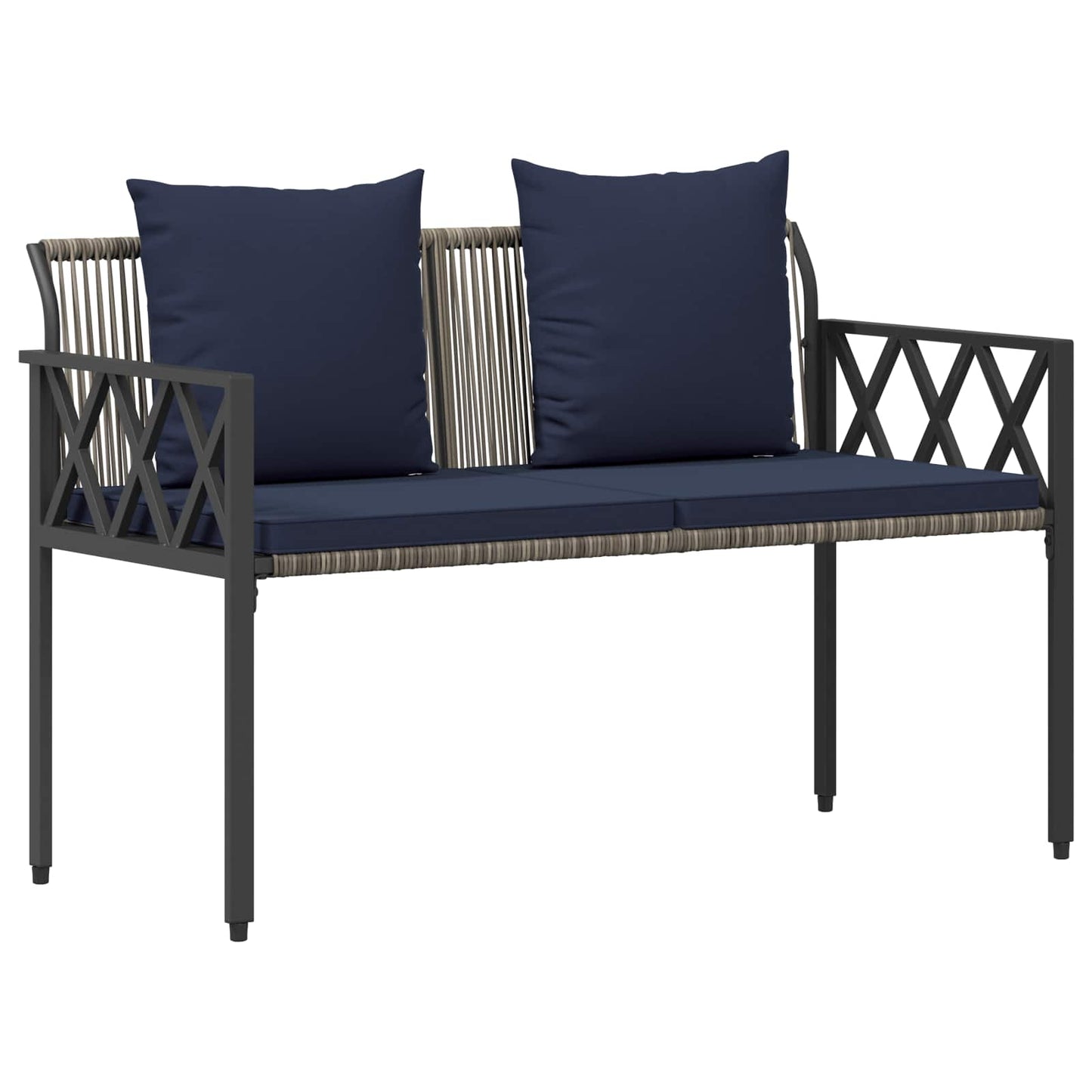 Outdoor Benches 2 -Seater 116 x 56 x 75 cm Poly Rattan