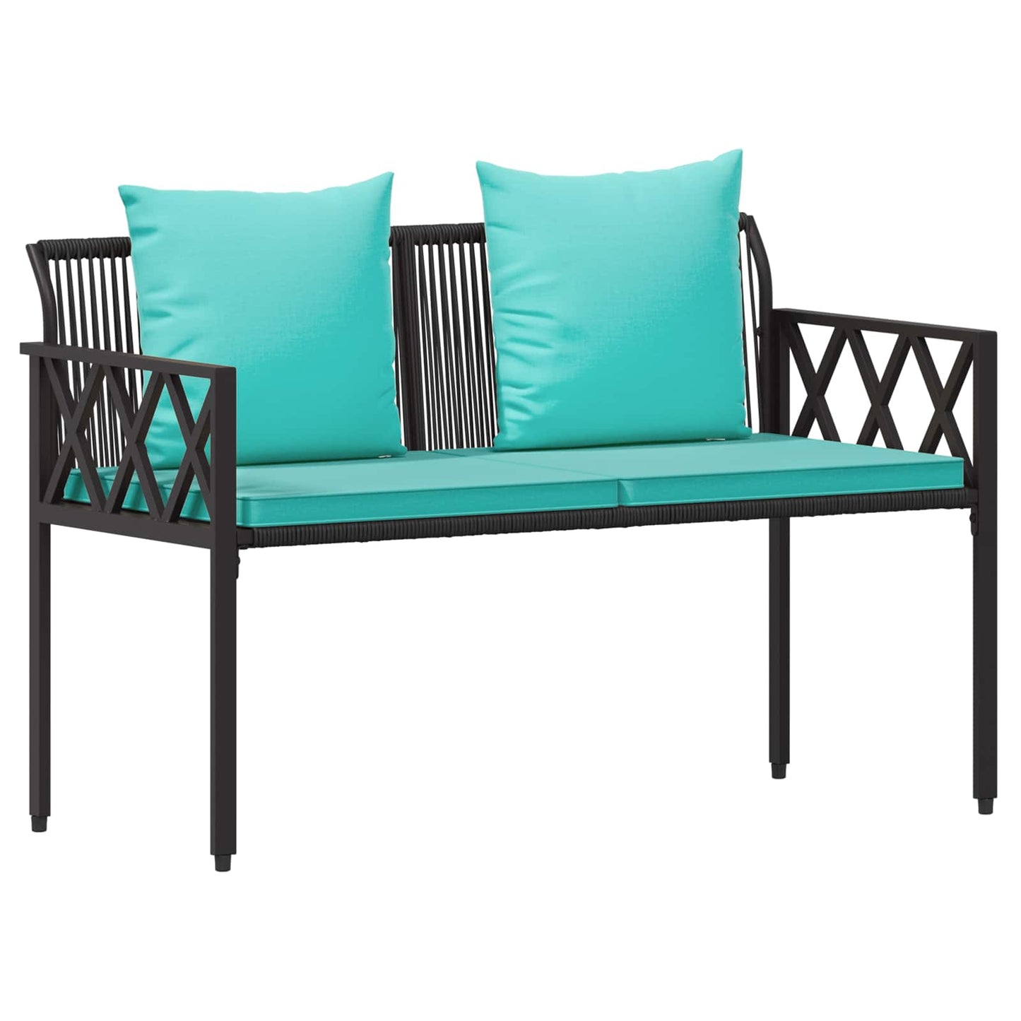 Outdoor Benches 2 -Seater 116 x 56 x 75 cm Poly Rattan