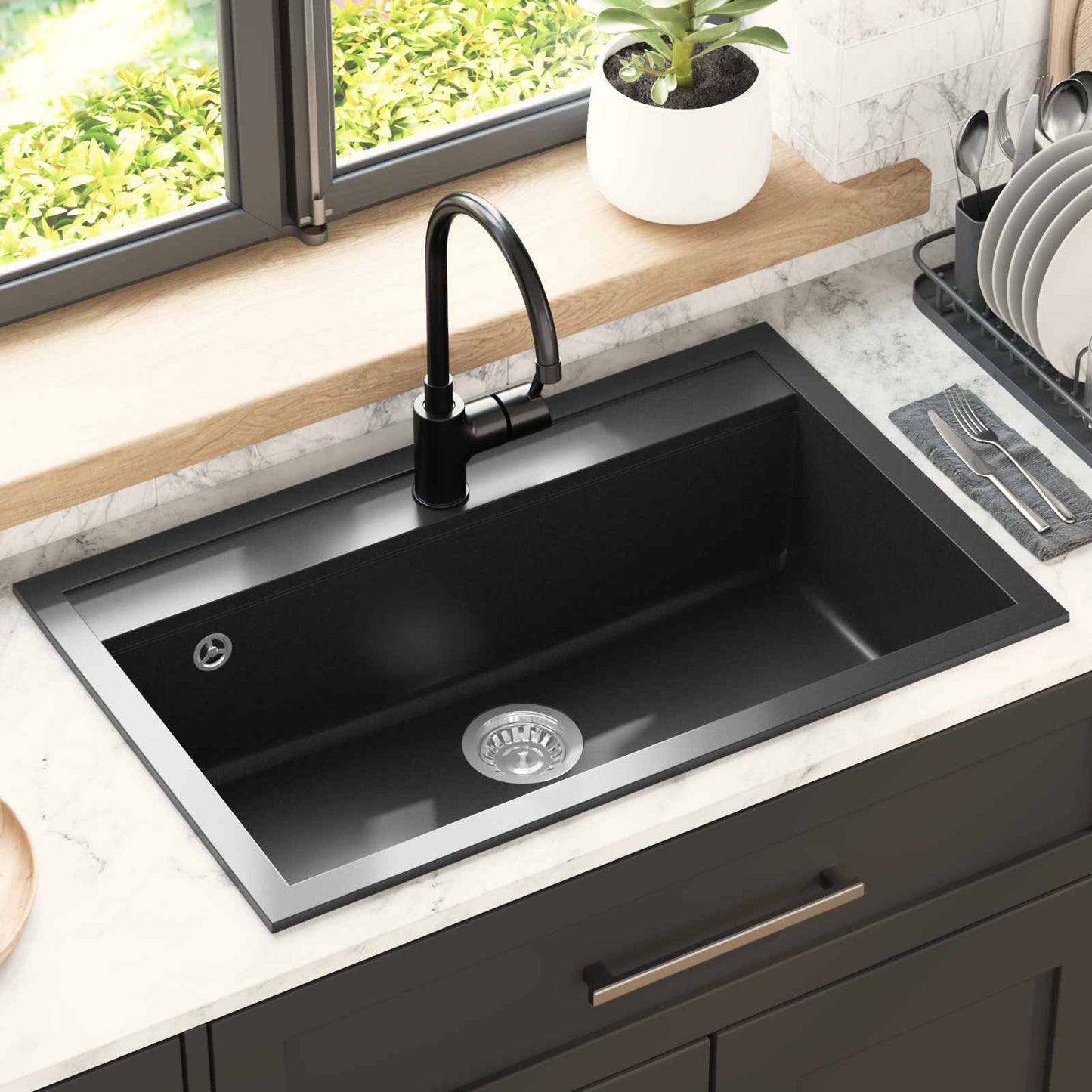 Sink Black 795 x 505 mm Granite