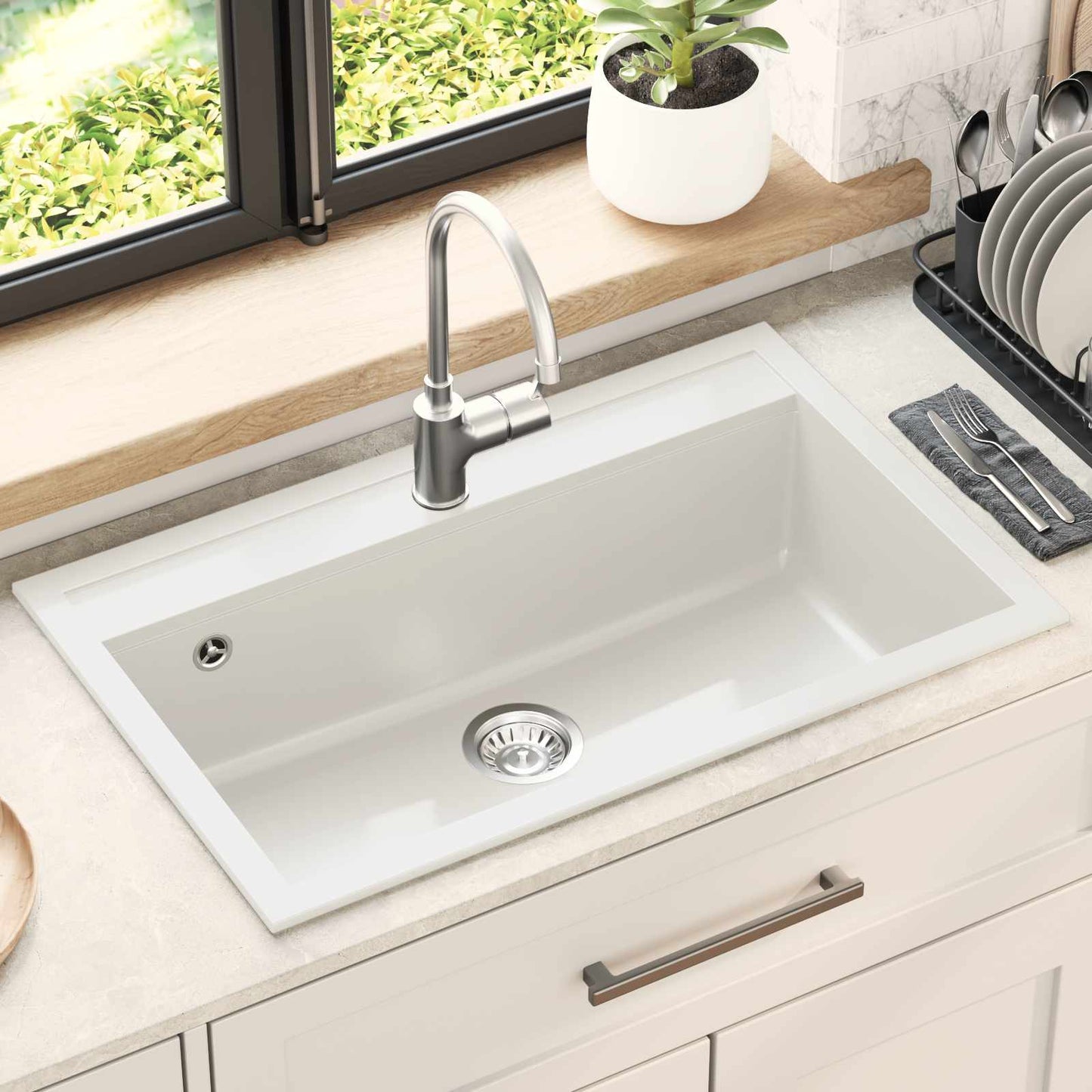 Sink White 795 x 505 mm Granite