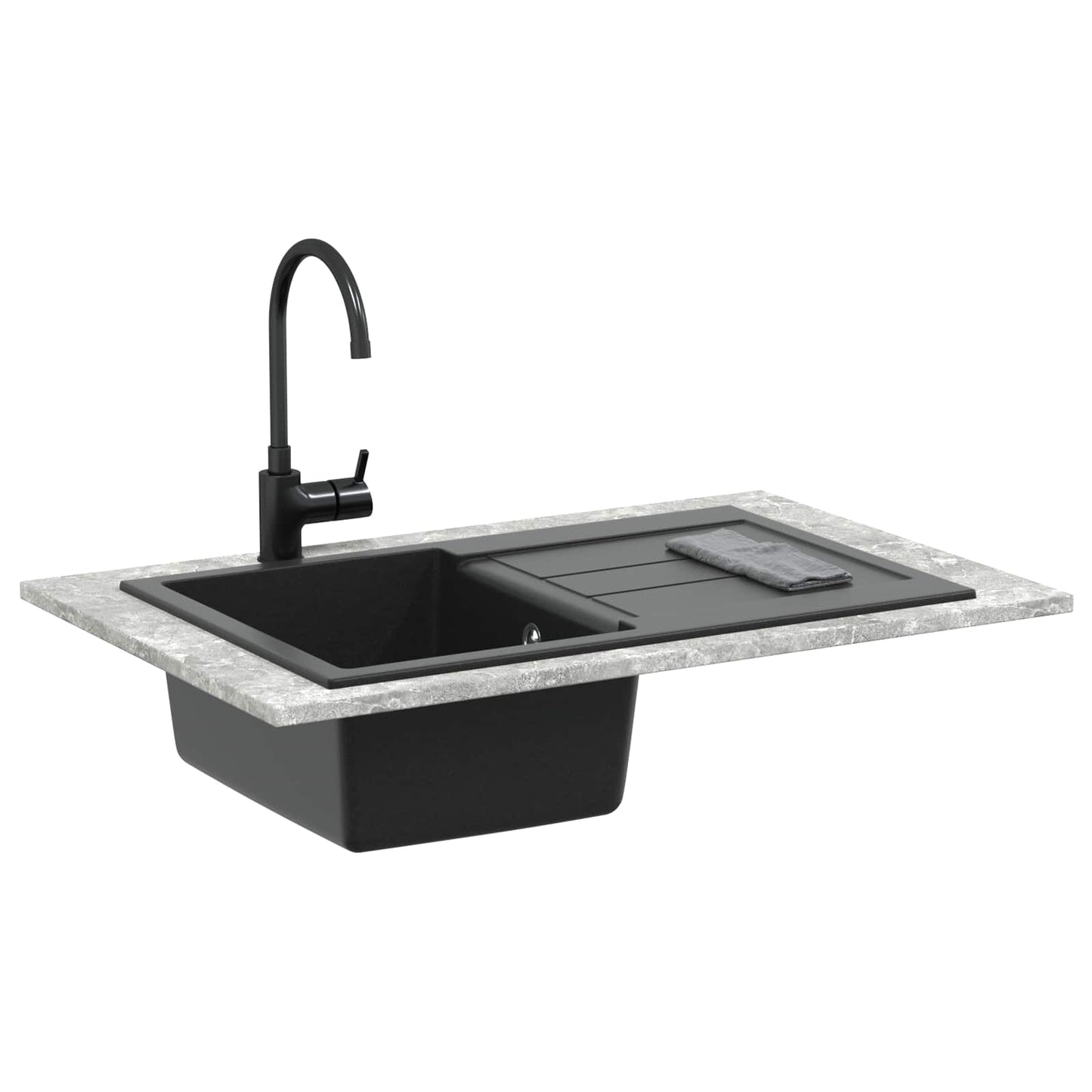 Sink Black 780 x 500 mm 80% Quartz and 20% Resin