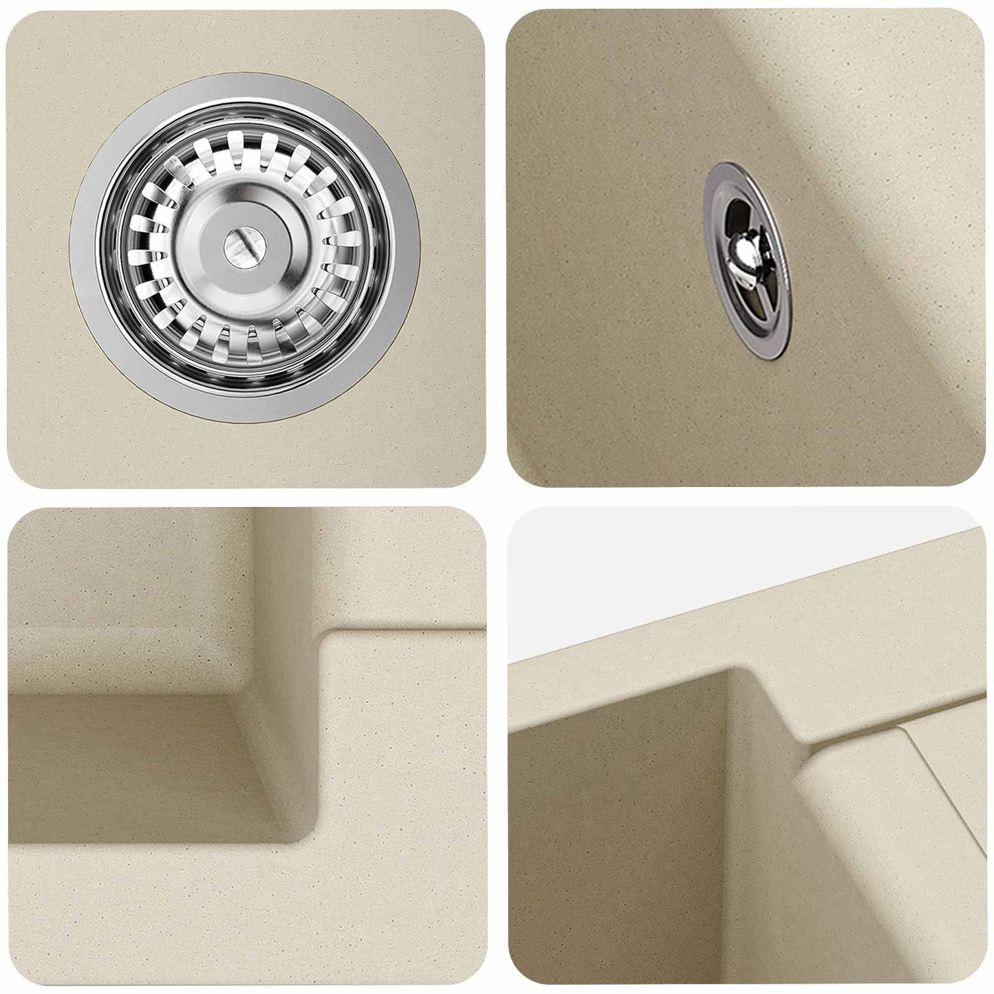 Sink Beige 780 x 500 mm 80% Quartz and 20% Resin