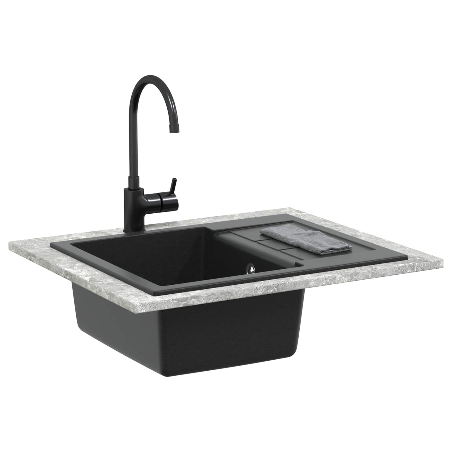 Sink Black 620 x 500 mm 80% Quartz and 20% Resin