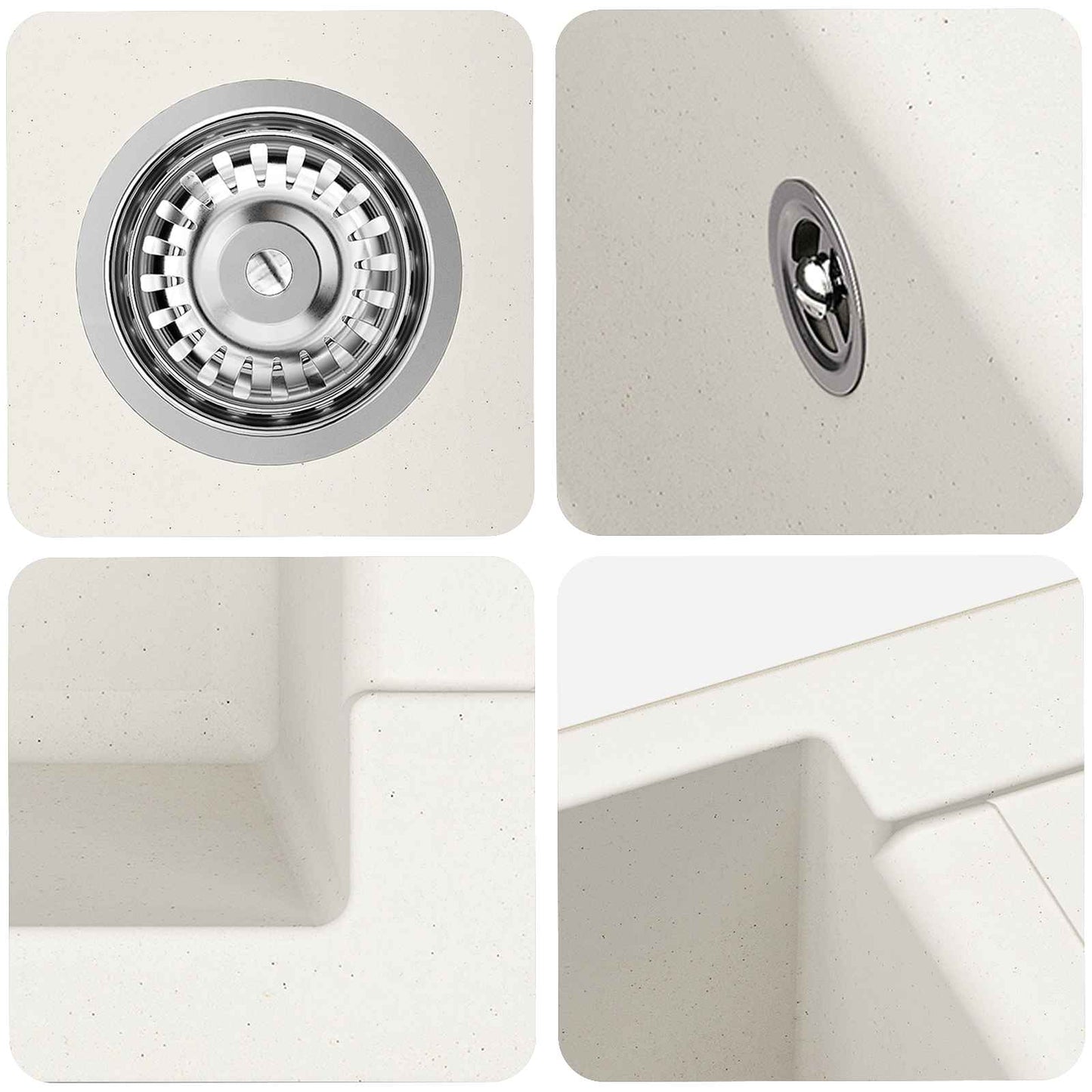 Sink White 620 x 500 mm 80% Quartz and 20% Resin