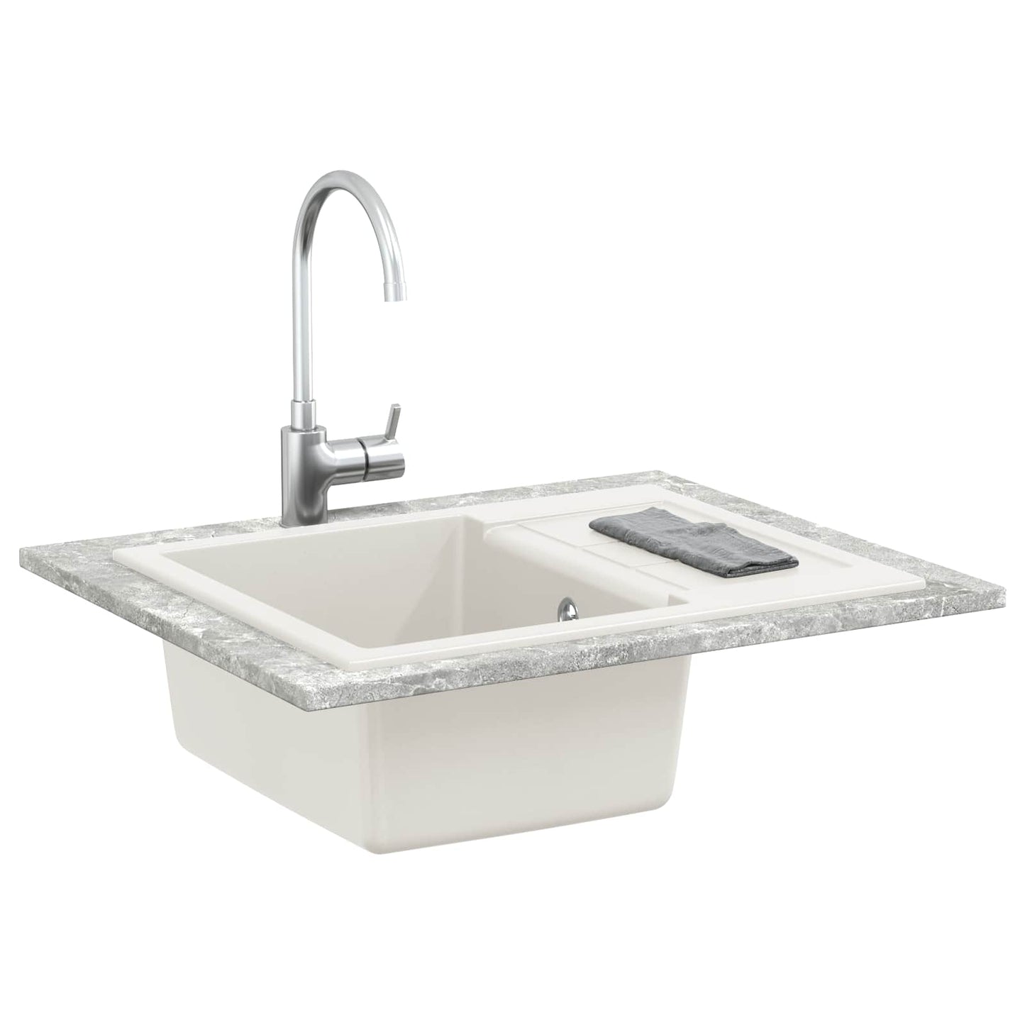 Sink White 620 x 500 mm 80% Quartz and 20% Resin