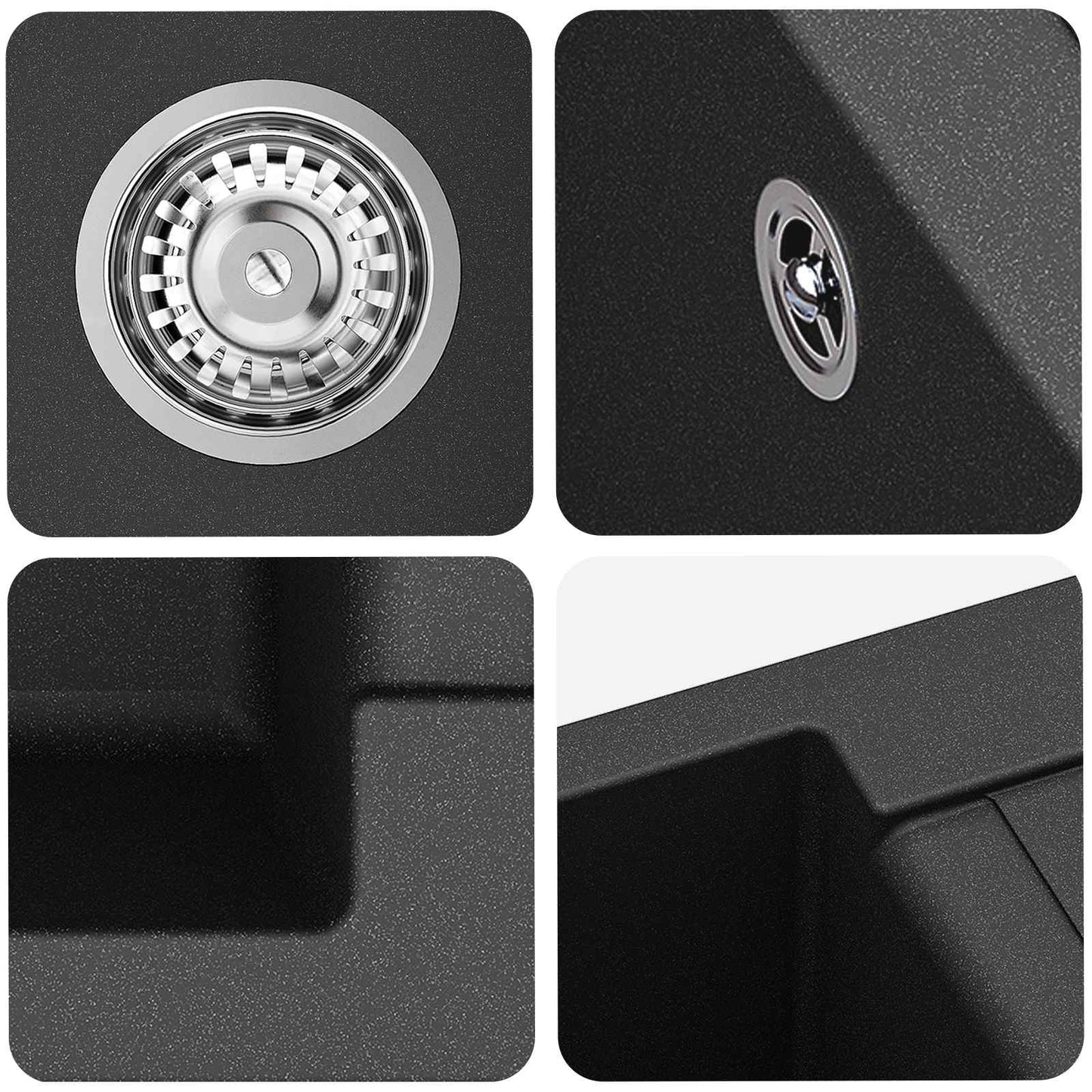 Sink Black 780 x 500 mm 80% Quartz and 20% Resin