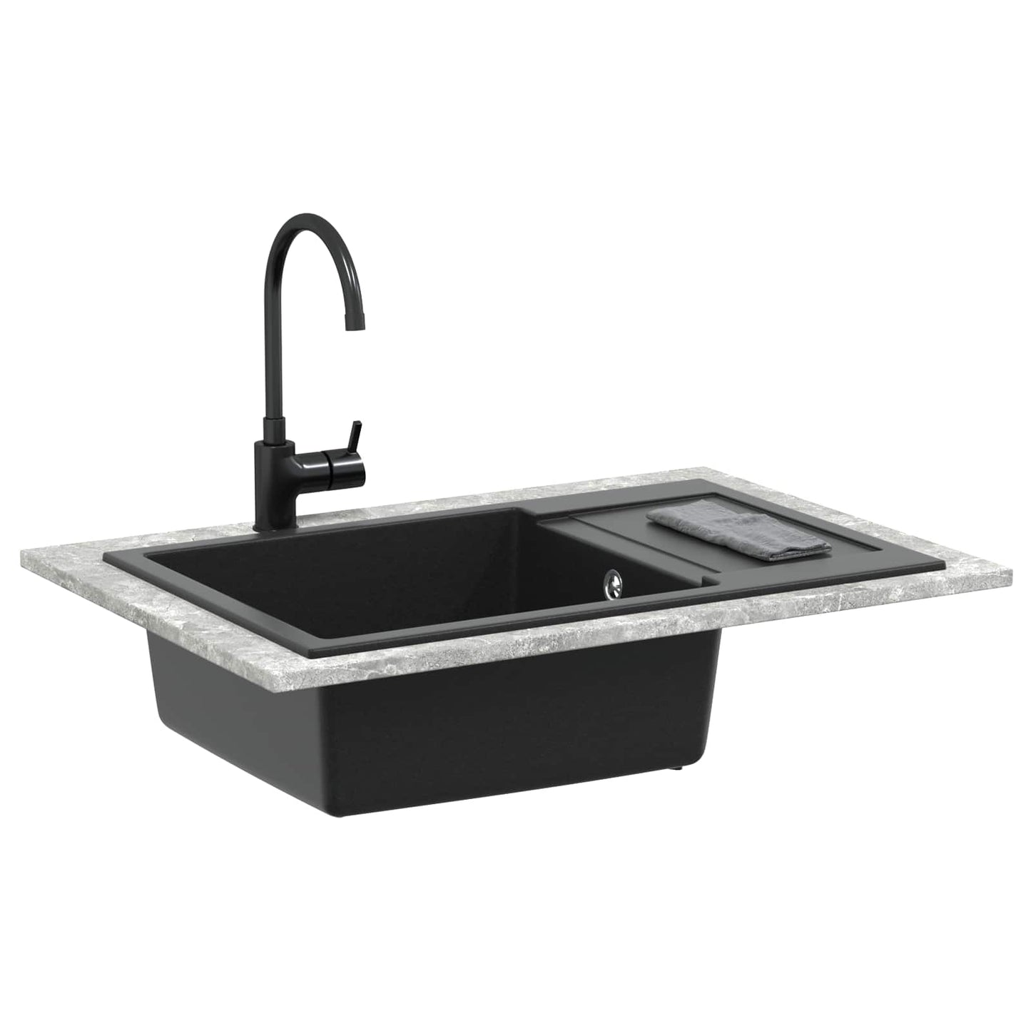 Sink Black 780 x 500 mm 80% Quartz and 20% Resin