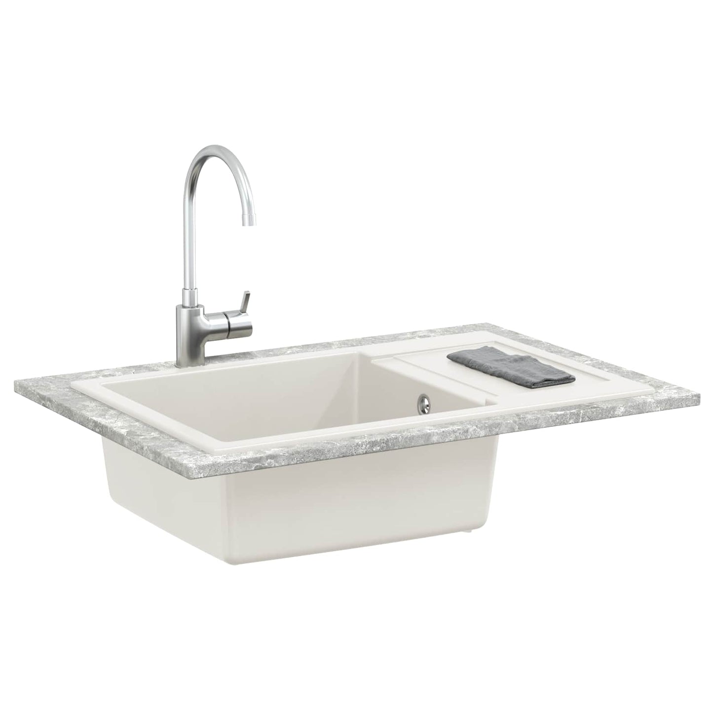 Sink White 780 x 500 mm 80% Quartz and 20% Resin