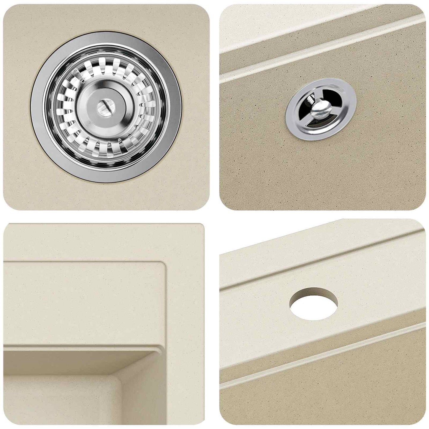 Sink Beige 470 x 440 mm Granite