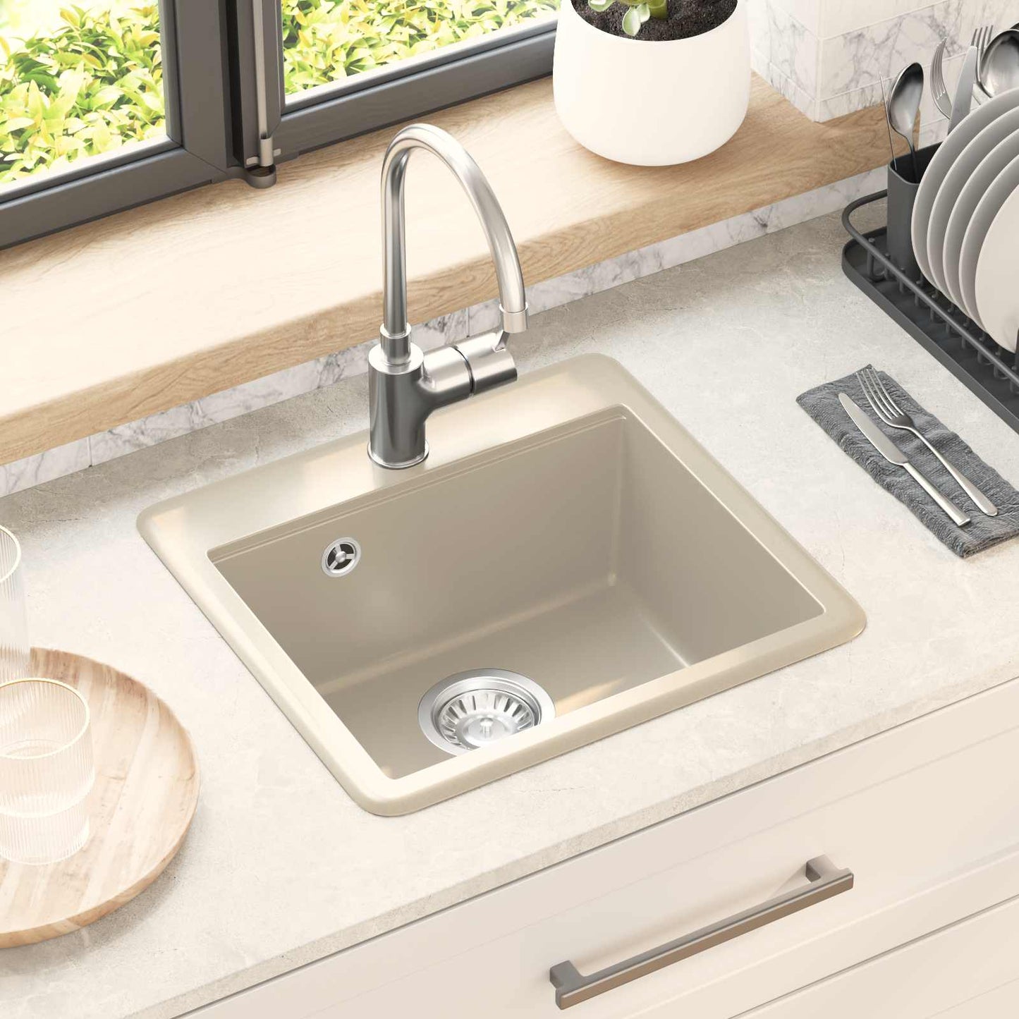 Sink Beige 470 x 440 mm Granite