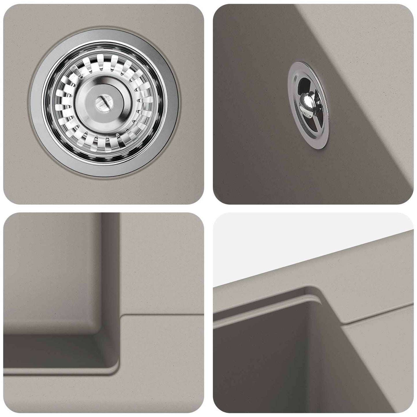 Sink Grey 670 x 460 mm 80% Quartz and 20% Resin
