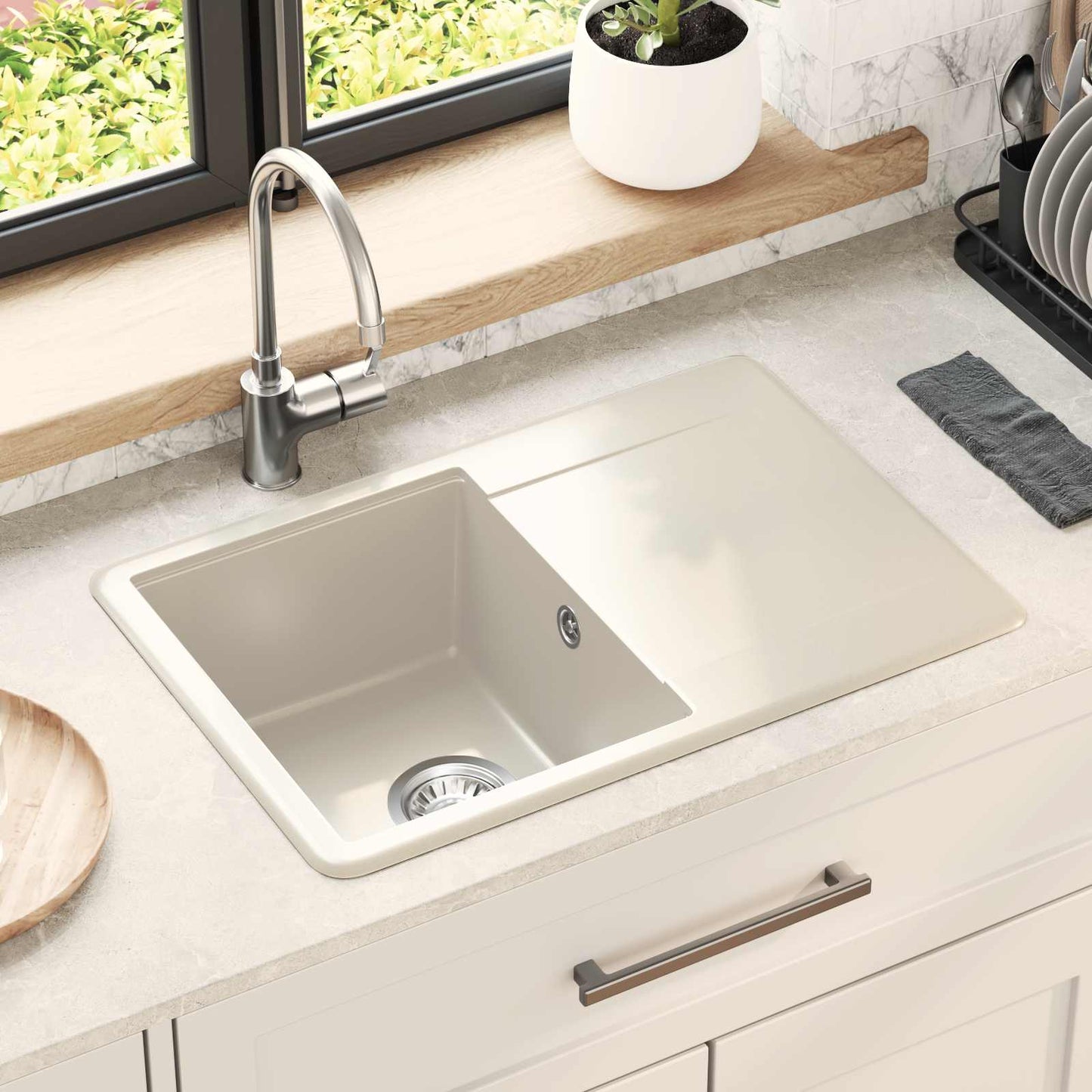 Sink Beige 670 x 460 mm 80% Quartz and 20% Resin