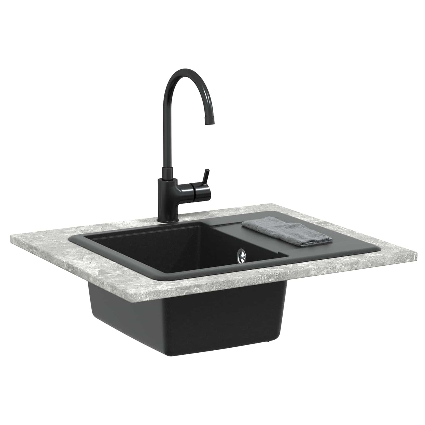 Sink Black 560 x 460 mm 80% Quartz and 20% Resin